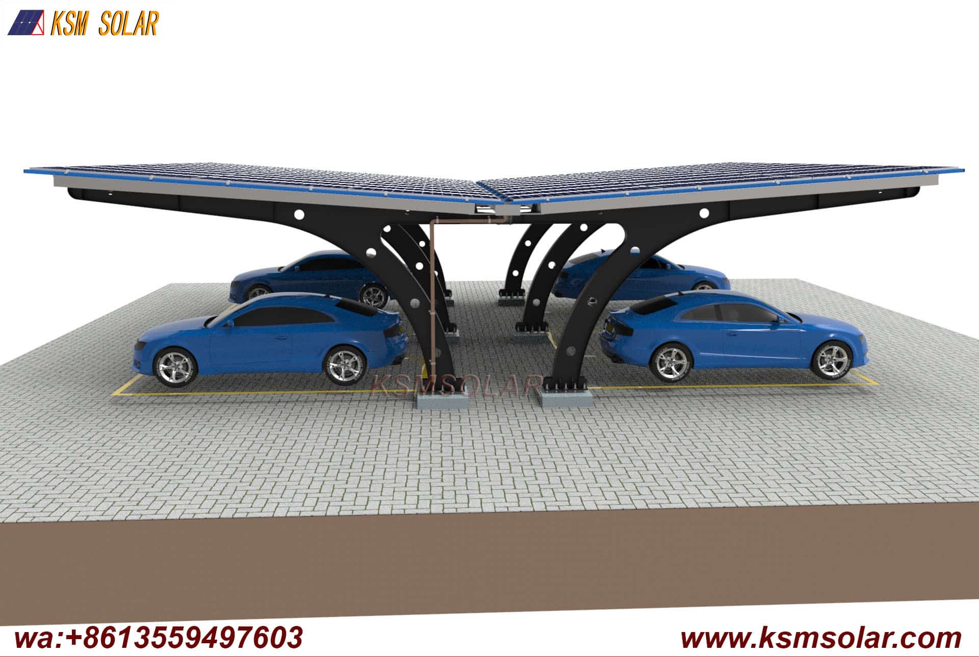 Carbon Steel Double-Sided Back-to-Back PV Carport