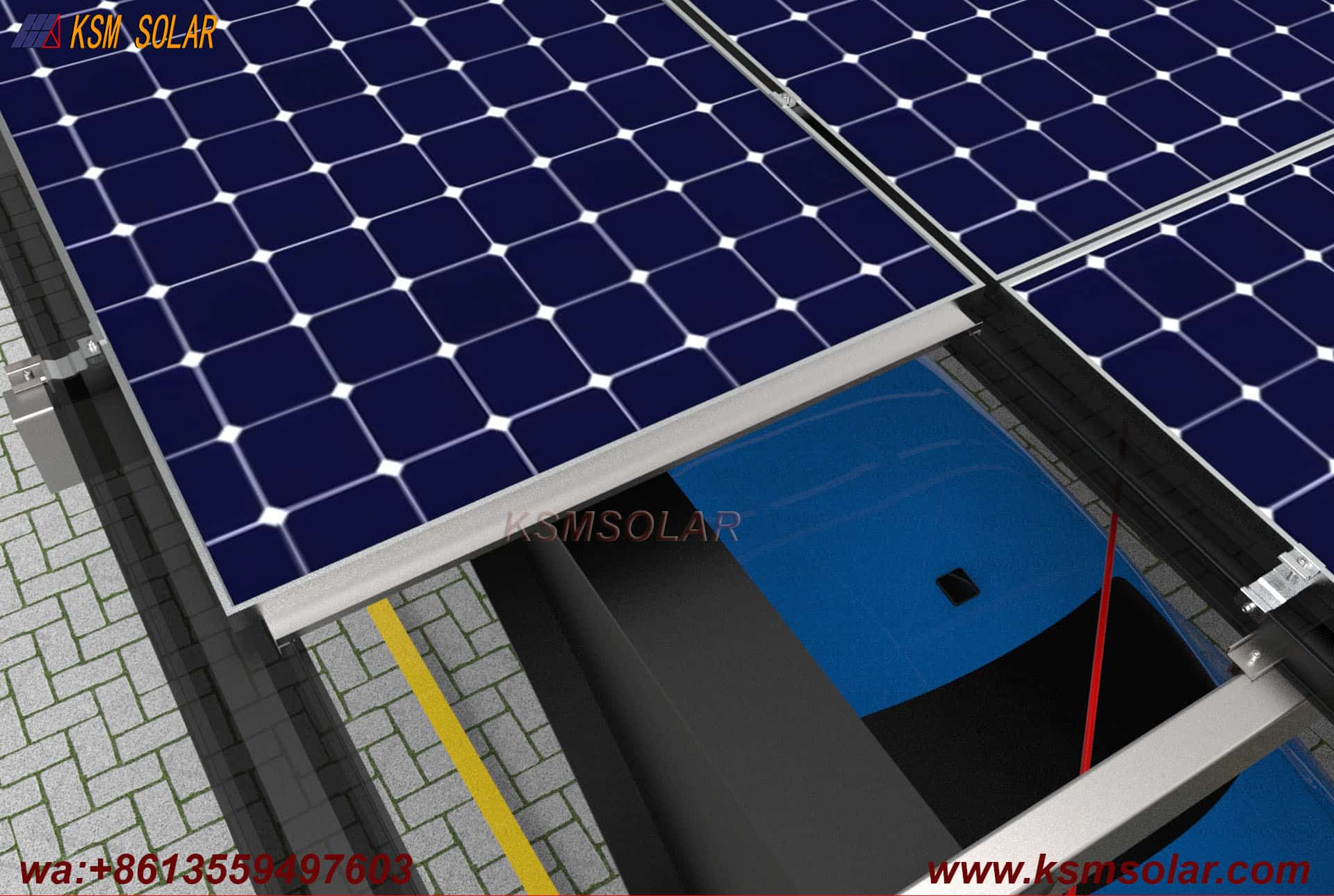 Carbon Steel Double-Sided Back-to-Back PV Carport