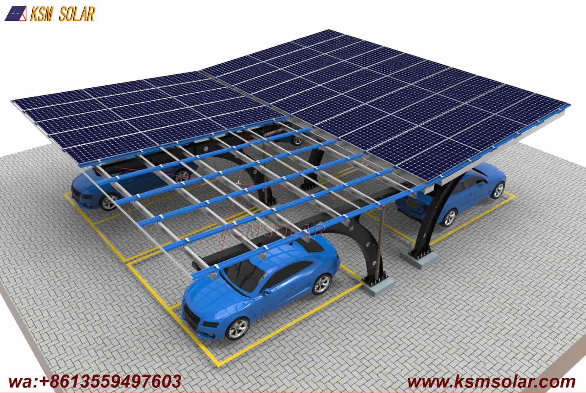 Carbon Steel Double-Sided Back-to-Back PV Carport