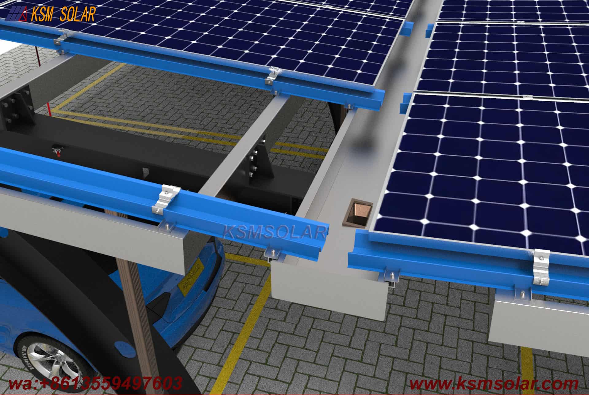 Carbon Steel Double-Sided Back-to-Back PV Carport
