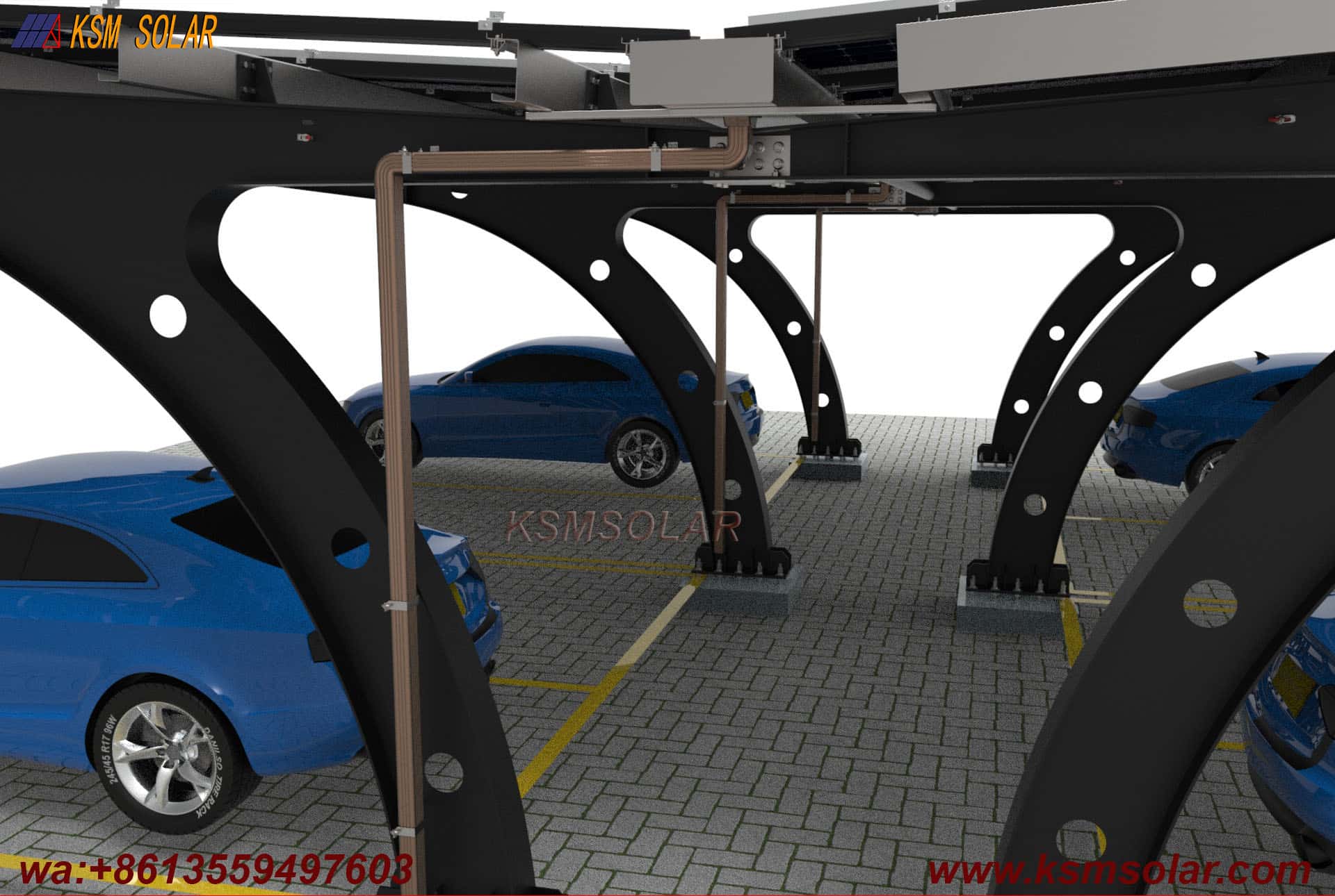 Carbon Steel Double-Sided Back-to-Back PV Carport