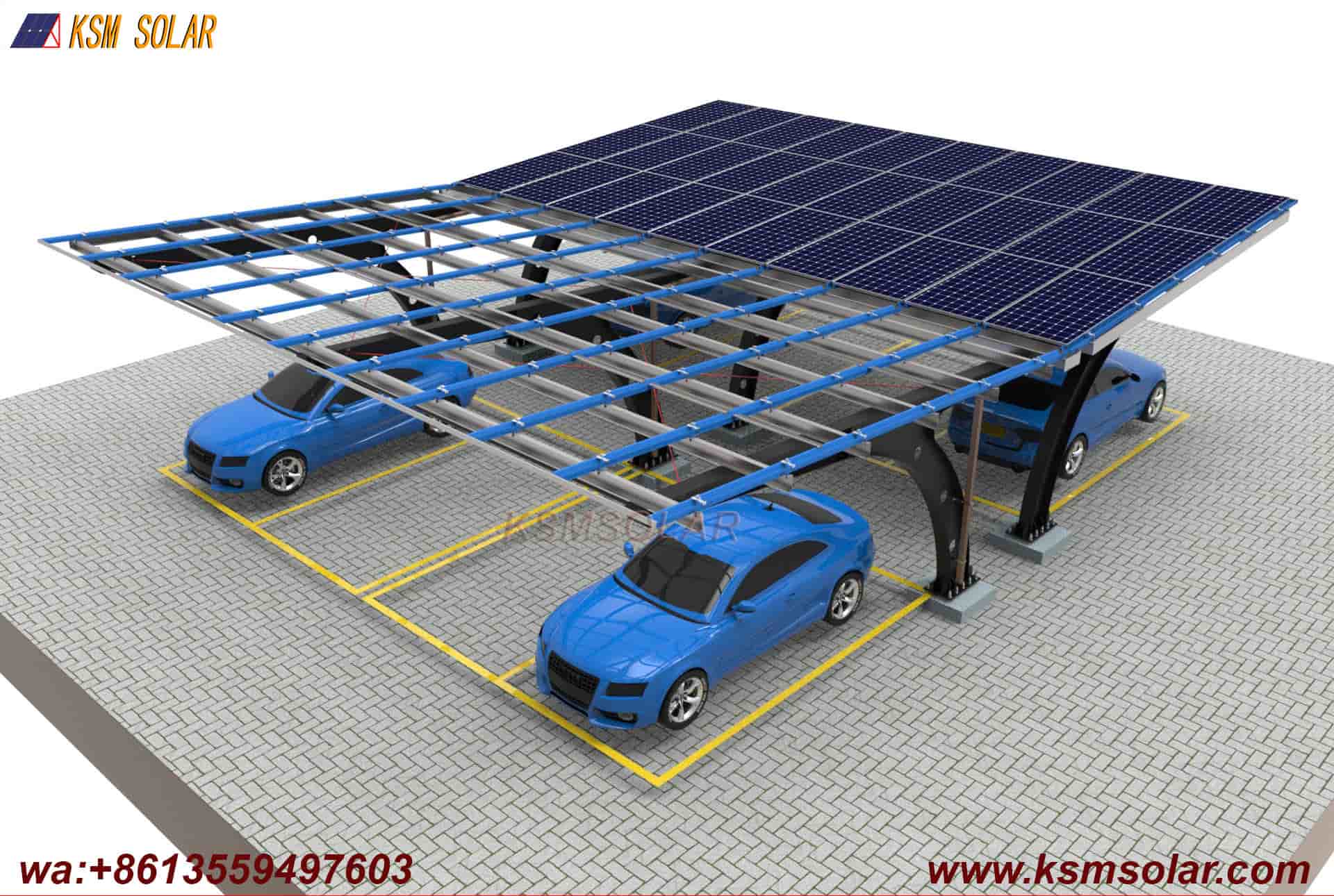 Carbon Steel Double-Sided Back-to-Back PV Carport