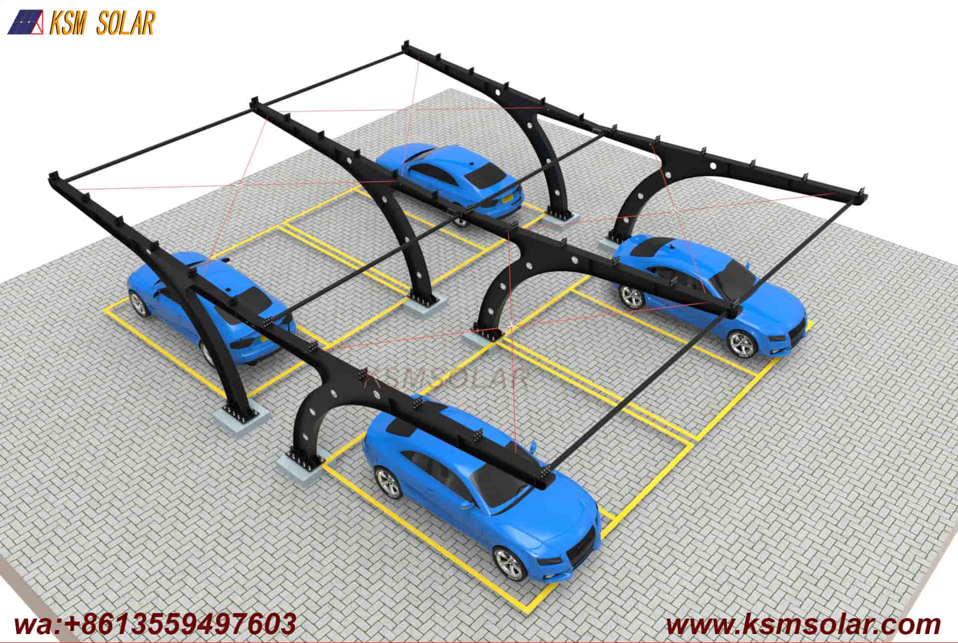 Carbon Steel Double-Sided Back-to-Back PV Carport