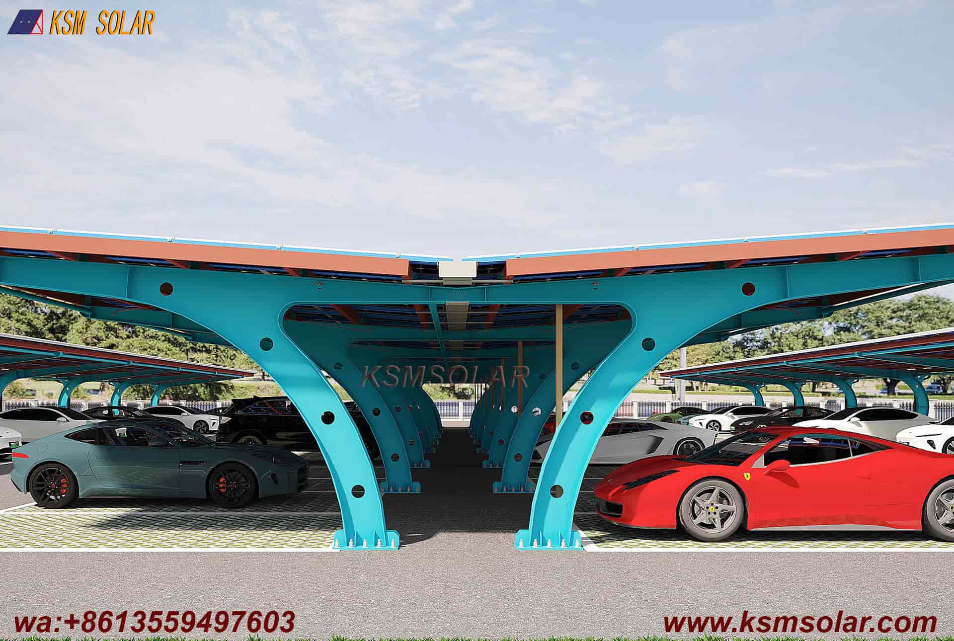 Carbon Steel Double-Sided Back-to-Back PV Carport