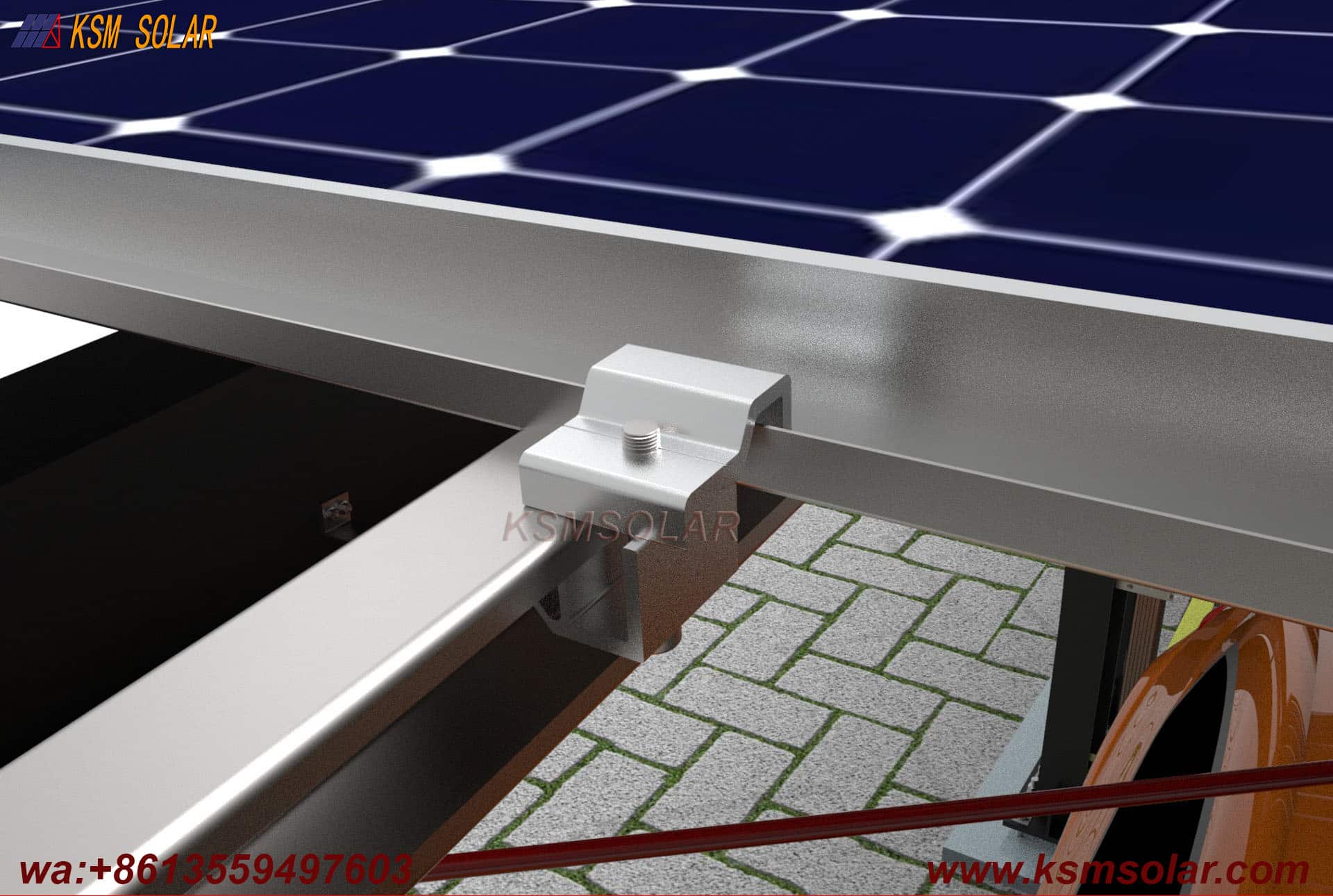 Carbon Steel Single-Slope Back-to-Back PV Carport