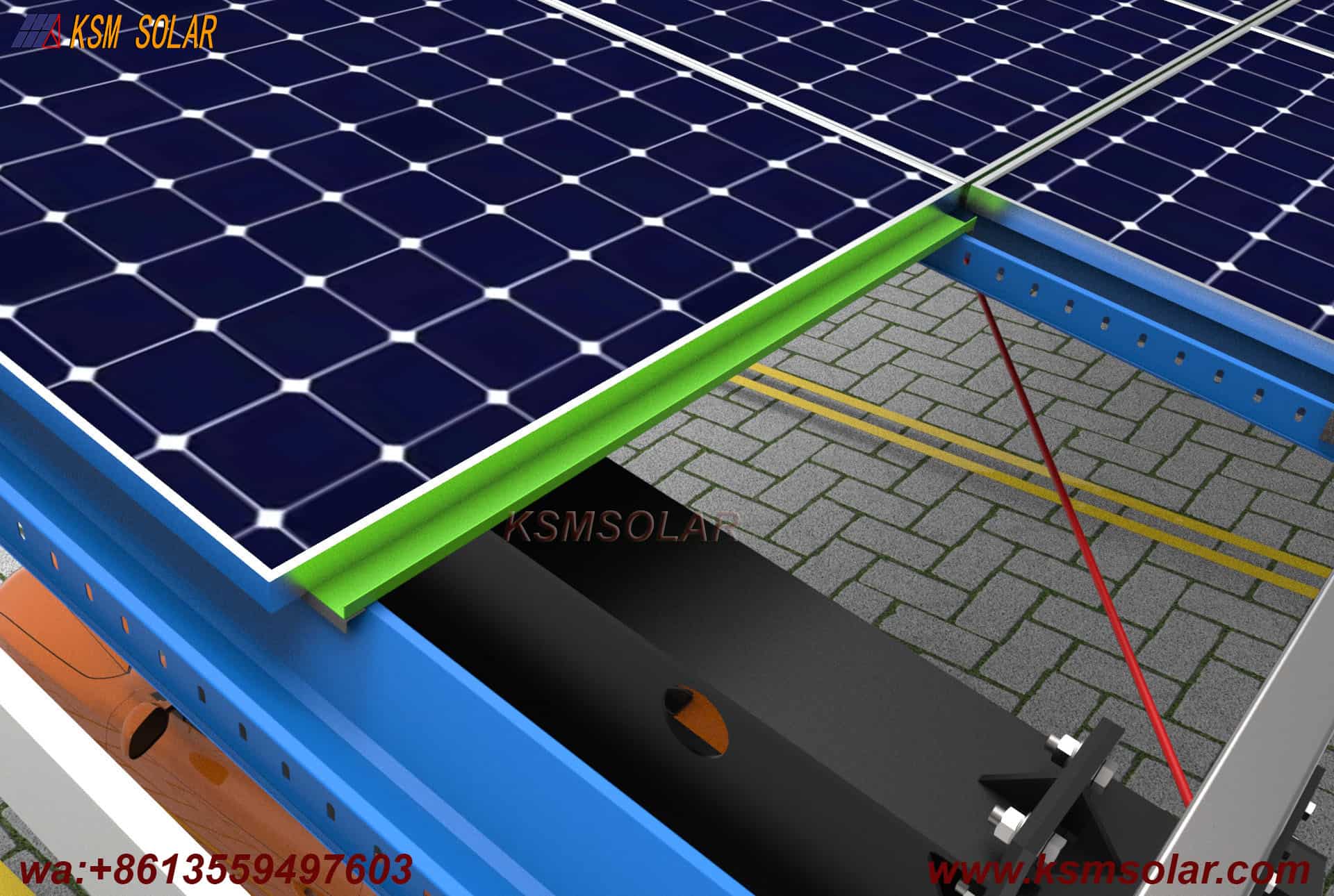 Welded Segmented Carbon Steel Beam-Column PV Carport