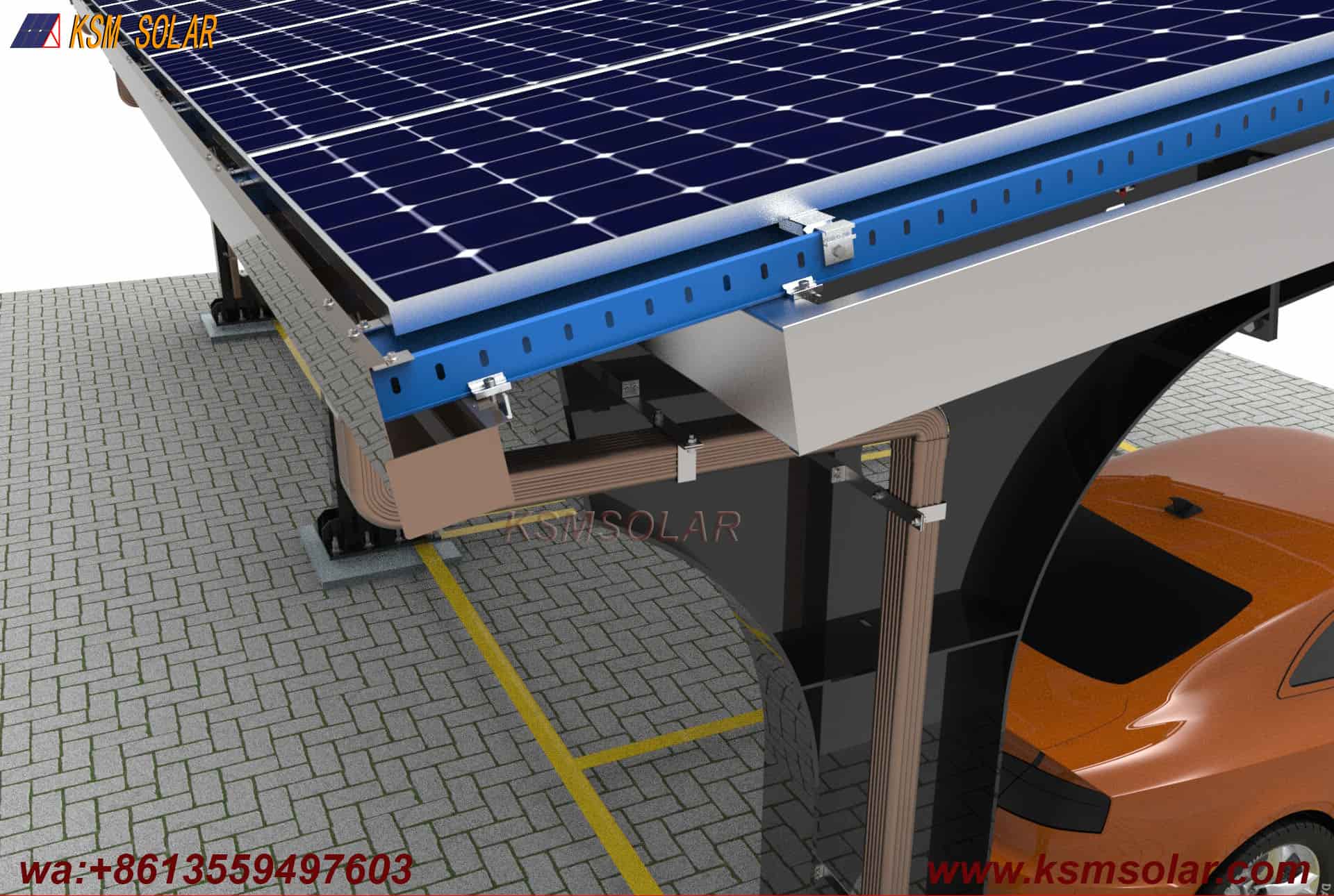Welded Segmented Carbon Steel Beam-Column PV Carport