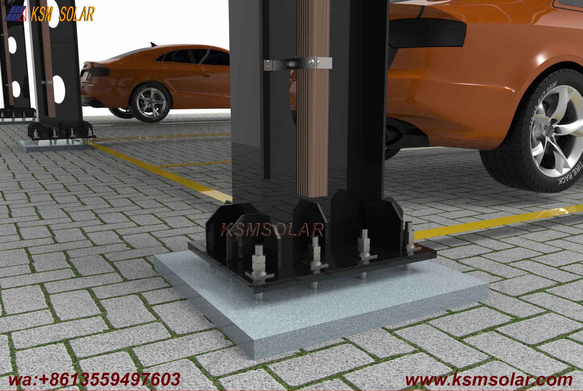 Welded Segmented Carbon Steel Beam-Column PV Carport