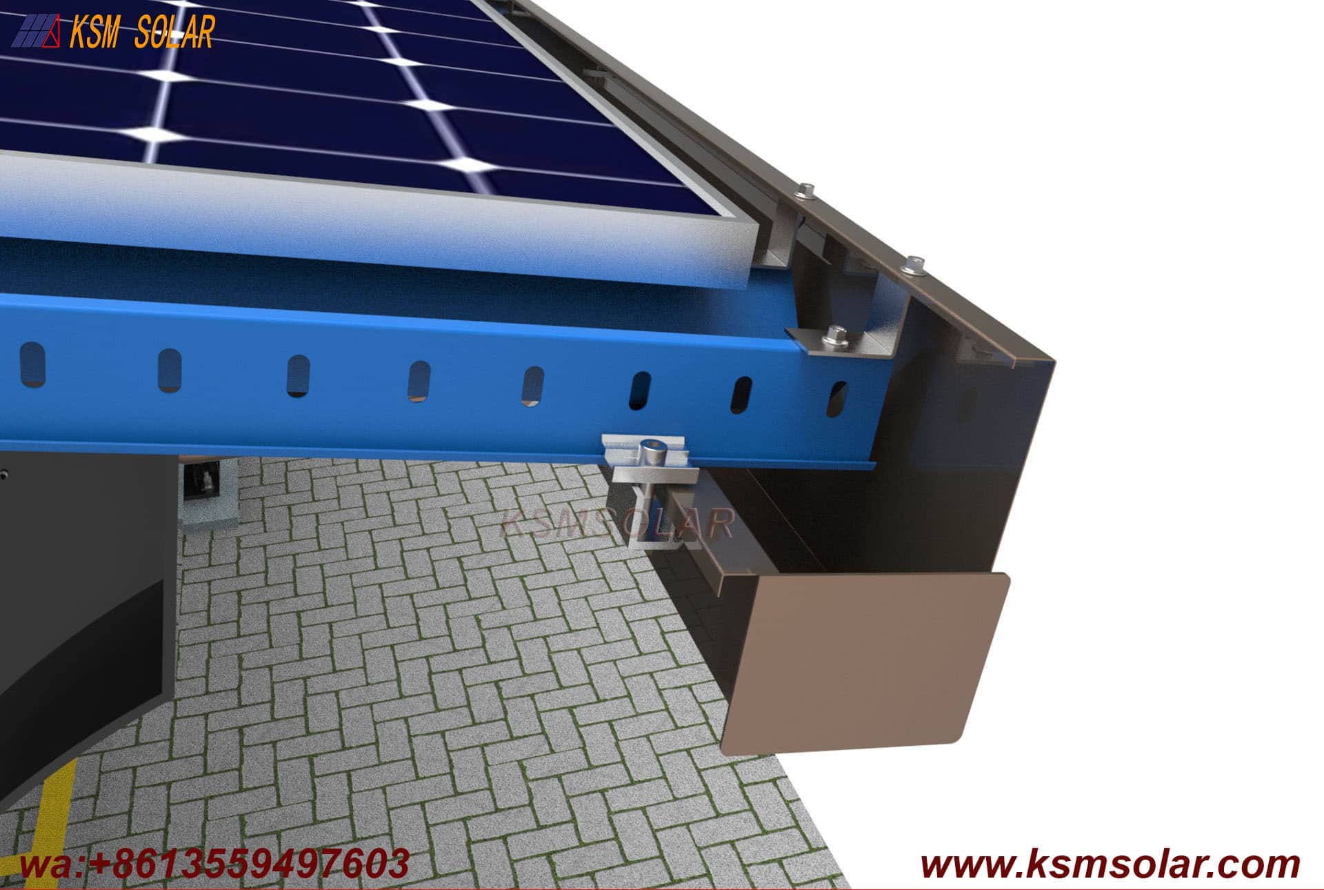 Welded Segmented Carbon Steel Beam-Column PV Carport