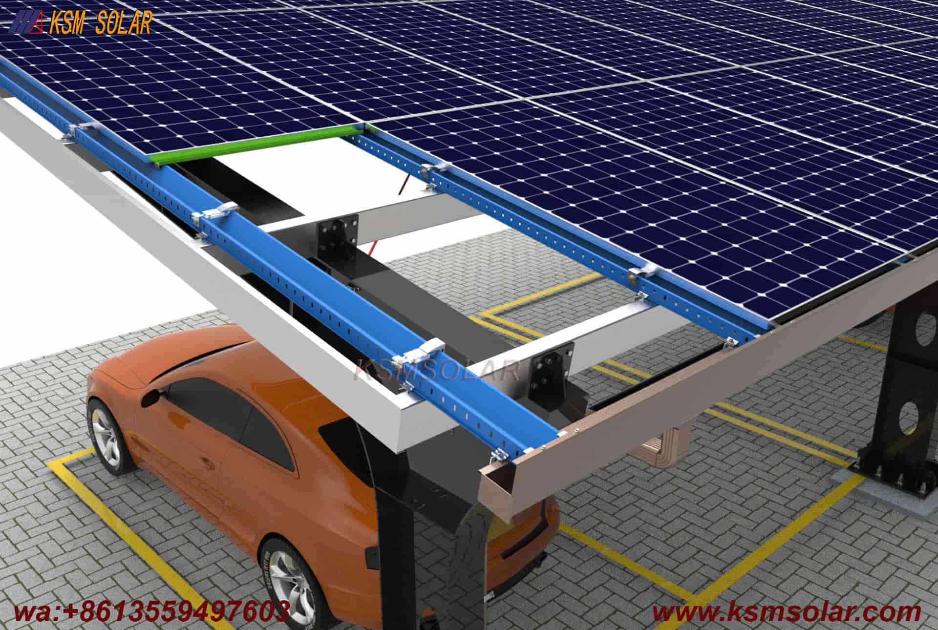 Welded Segmented Carbon Steel Beam-Column PV Carport