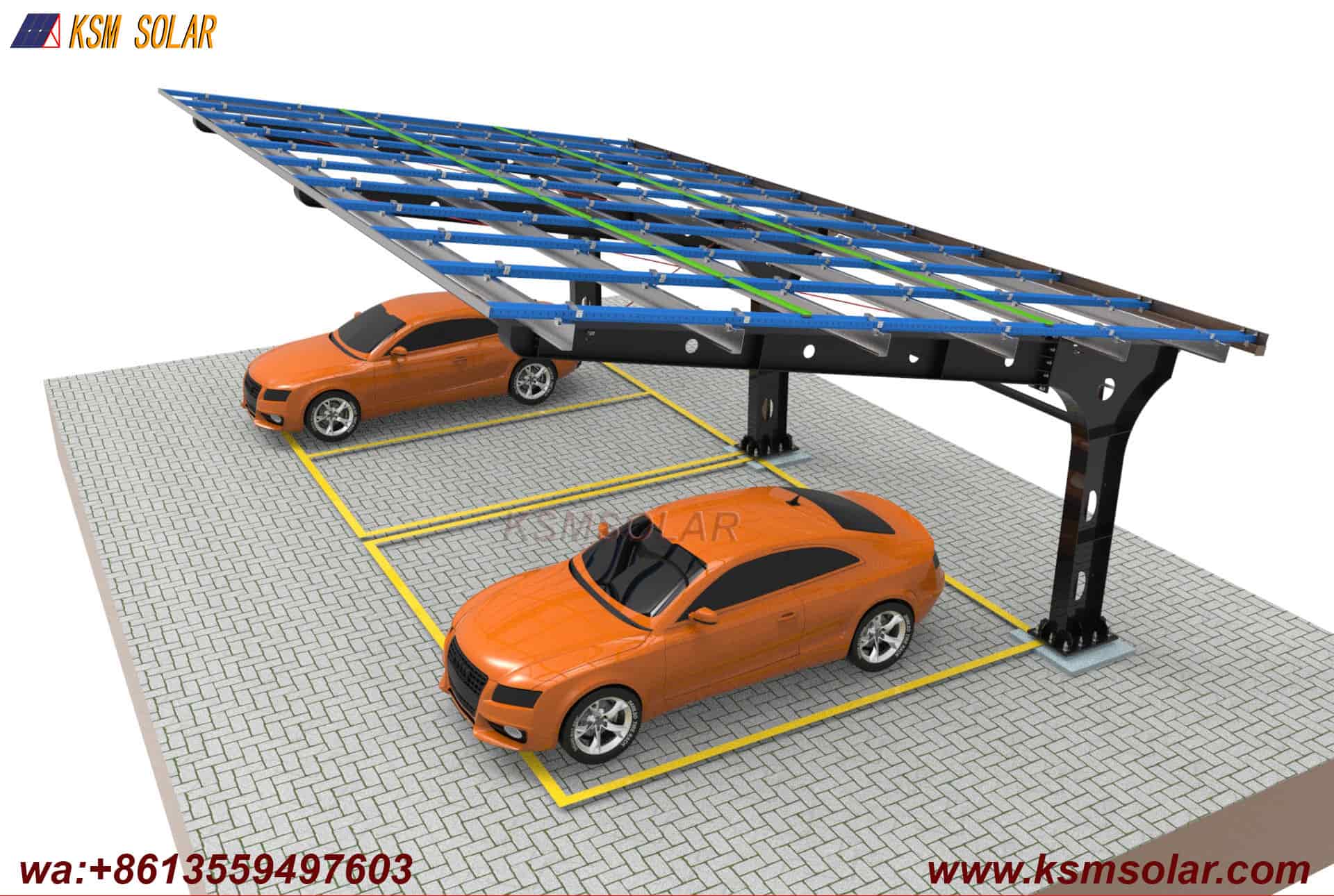 Welded Segmented Carbon Steel Beam-Column PV Carport