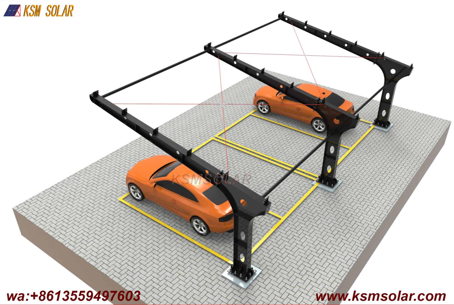 Welded Segmented Carbon Steel Beam-Column PV Carport