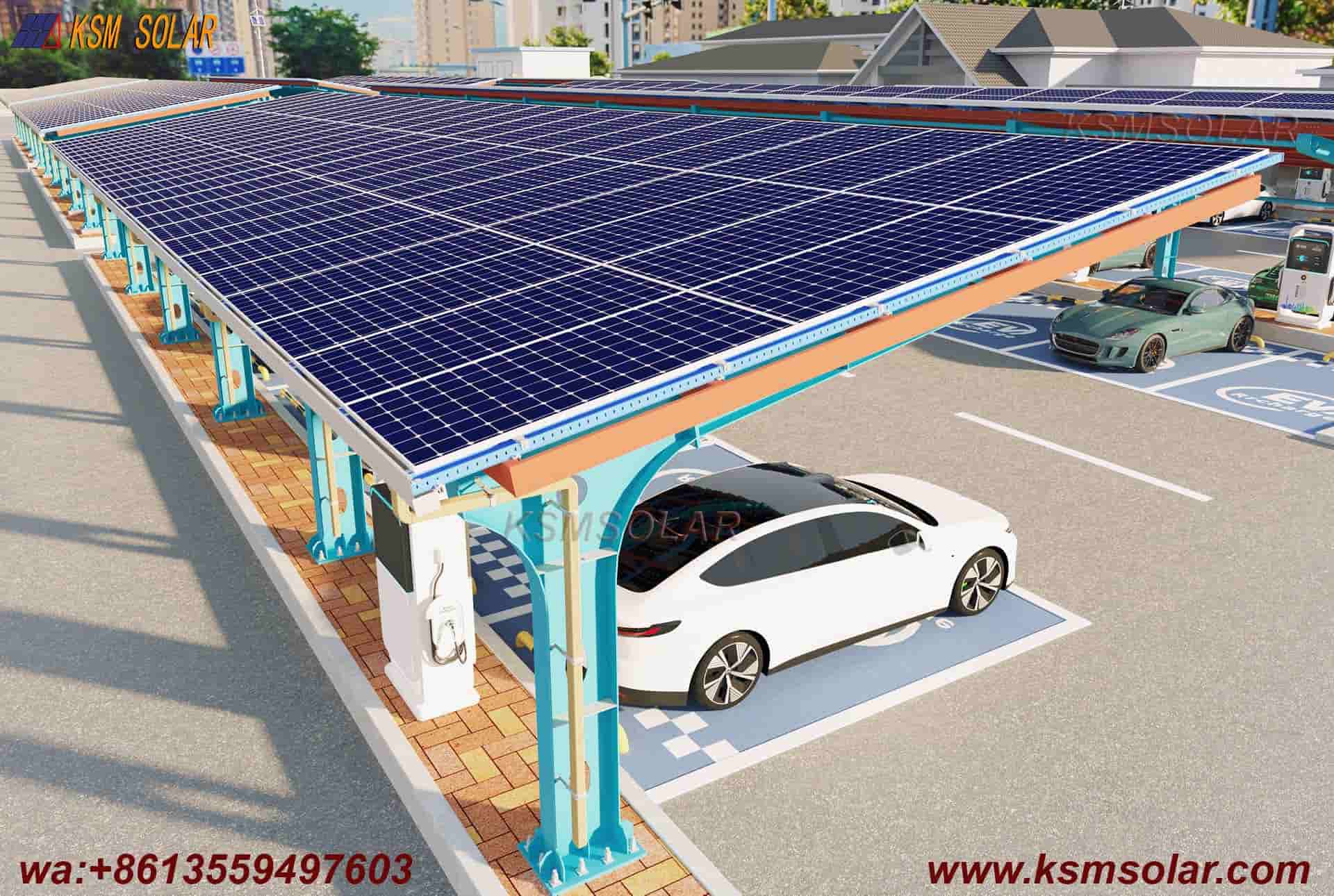 Welded Segmented Carbon Steel Beam-Column PV Carport