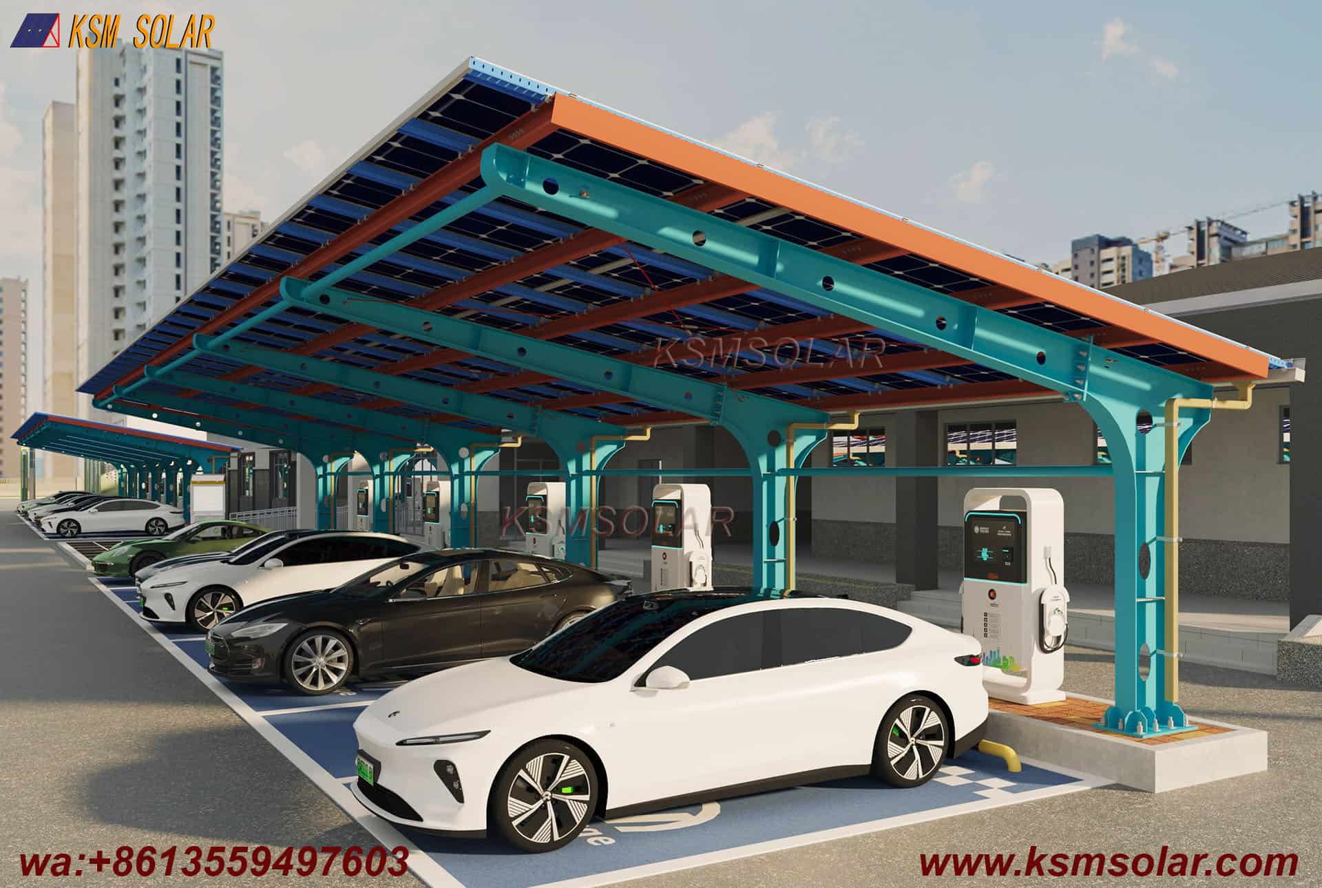 Welded Segmented Carbon Steel Beam-Column PV Carport