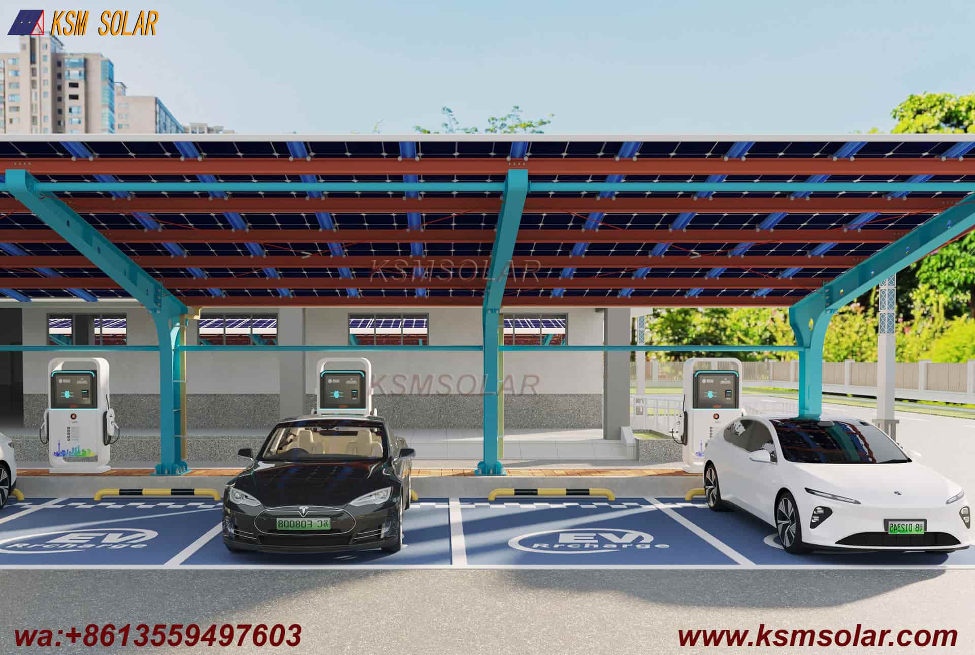 Welded Segmented Carbon Steel Beam-Column PV Carport