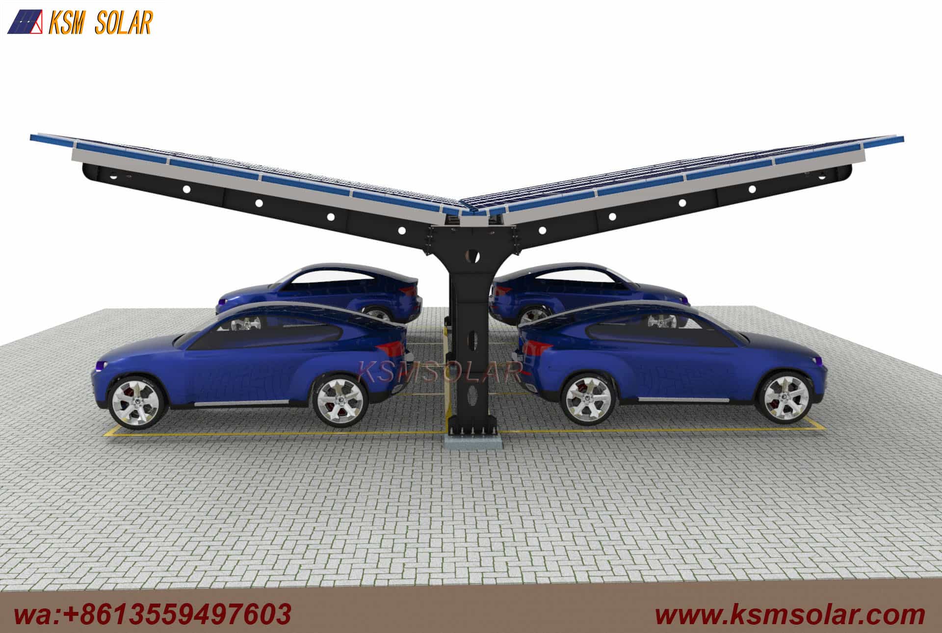 Single-Column Segmented Back-to-Back PV Carport