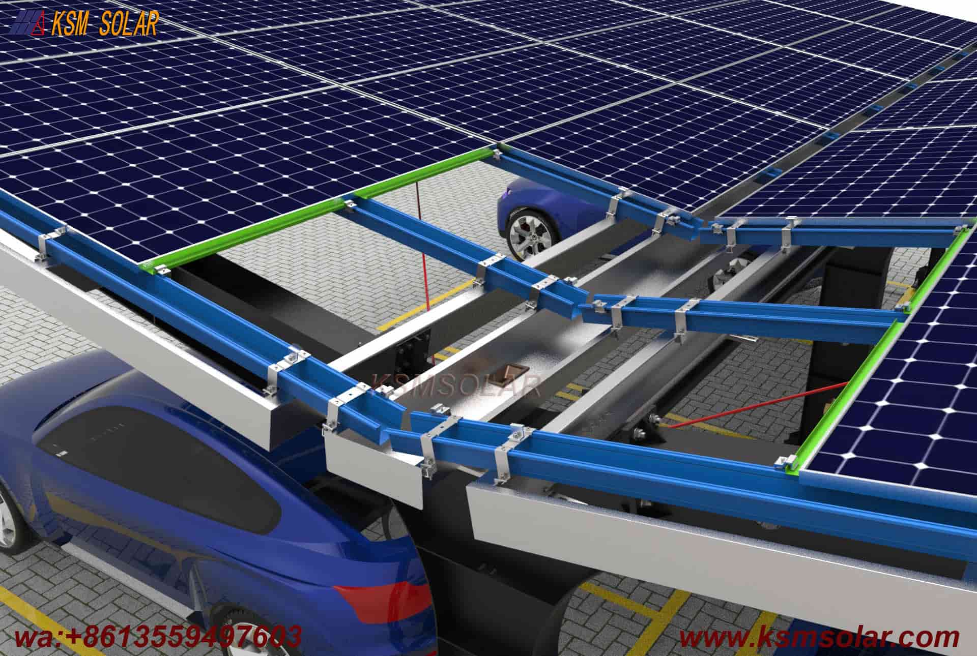 Single-Column Segmented Back-to-Back PV Carport