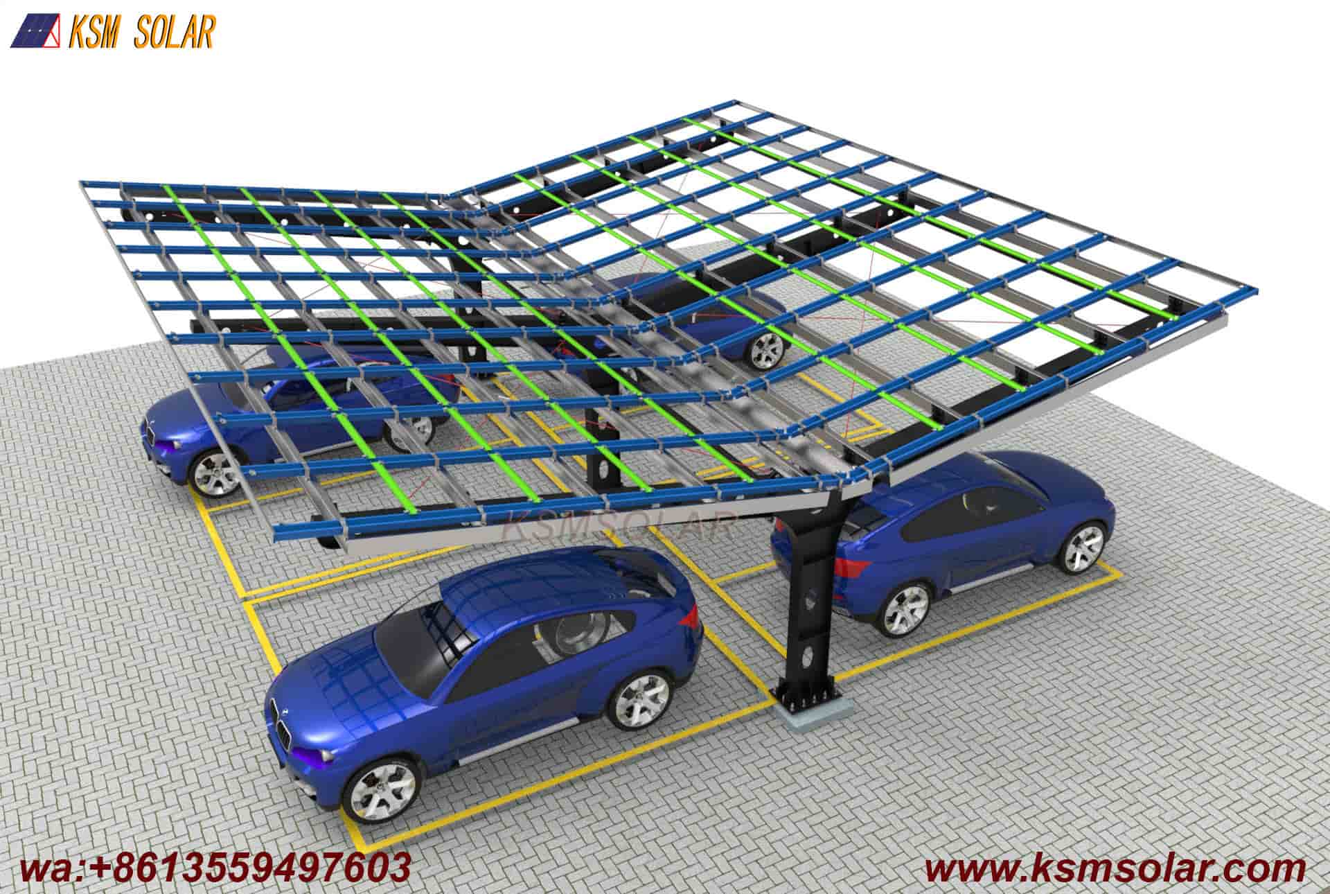 Single-Column Segmented Back-to-Back PV Carport
