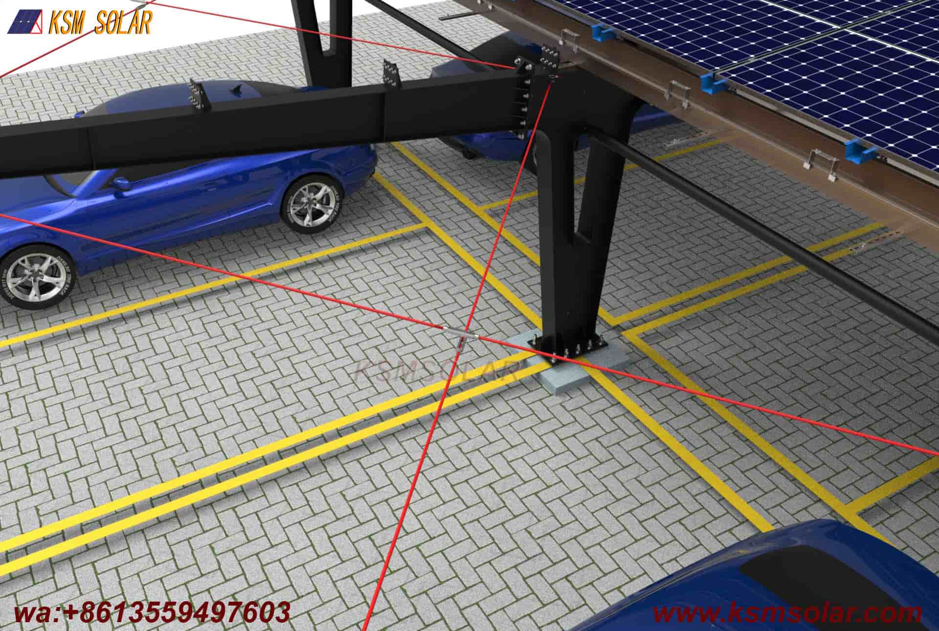 Single-Column Dual-Slope Reinforced PV Carport