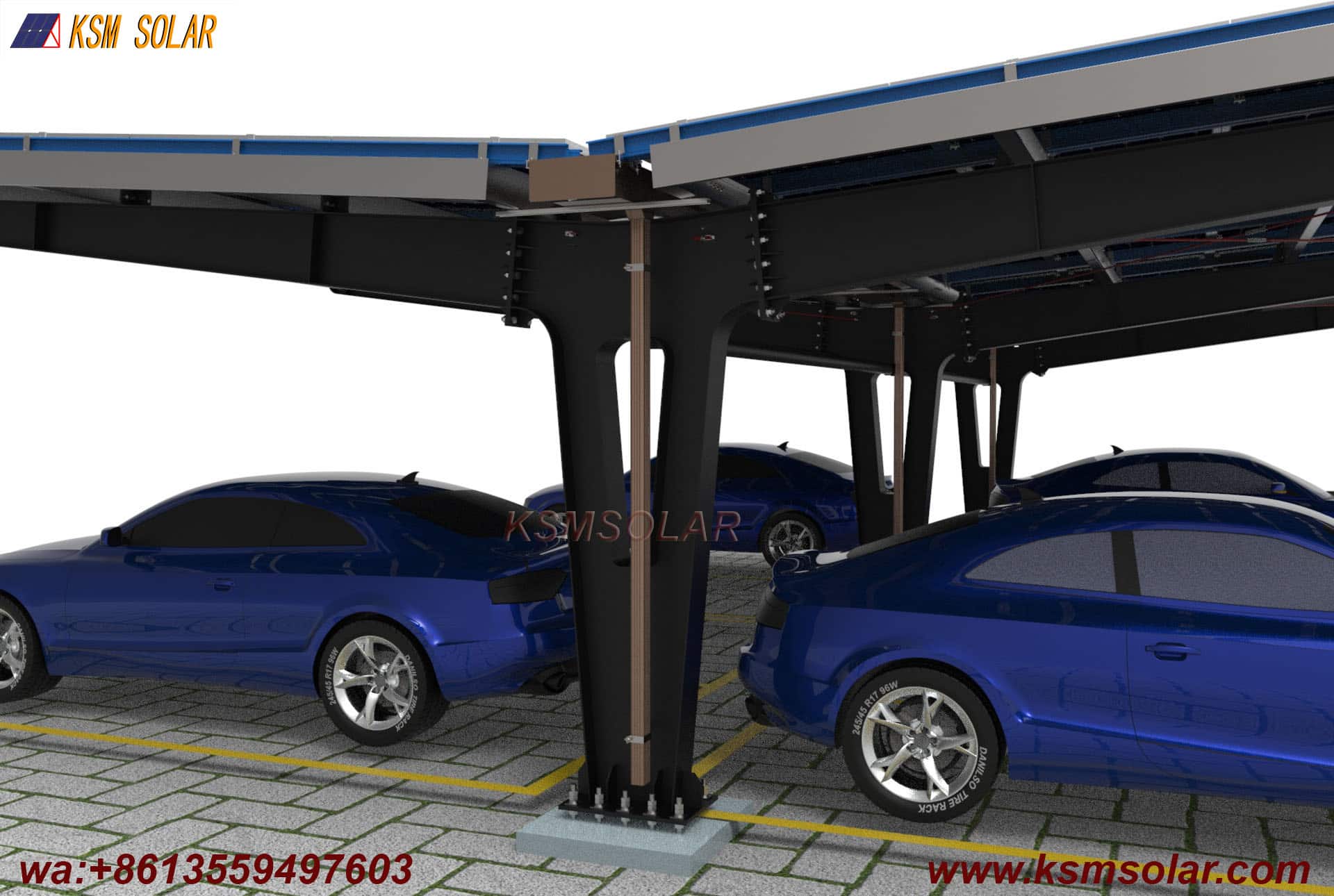 Single-Column Dual-Slope Reinforced PV Carport