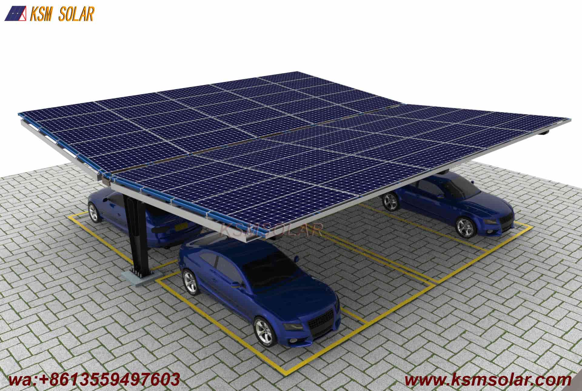 Single-Column Dual-Slope Reinforced PV Carport