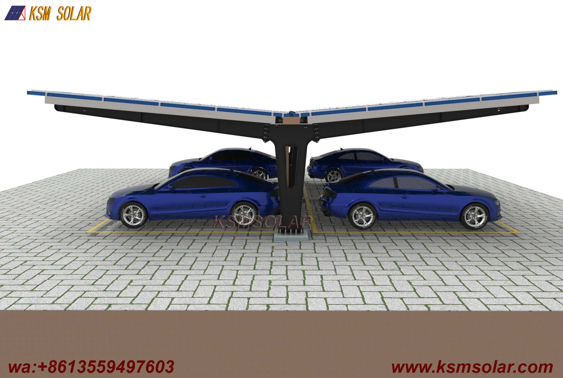 Single-Column Dual-Slope Reinforced PV Carport