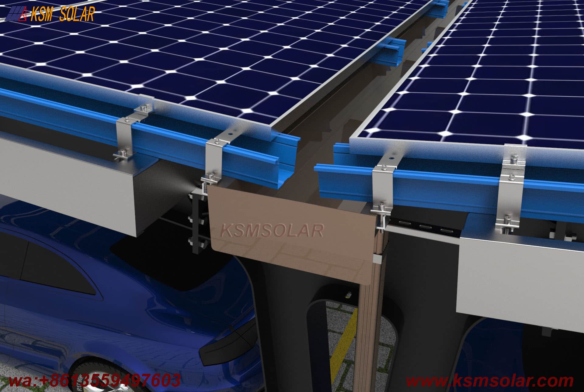 Single-Column Dual-Slope Reinforced PV Carport