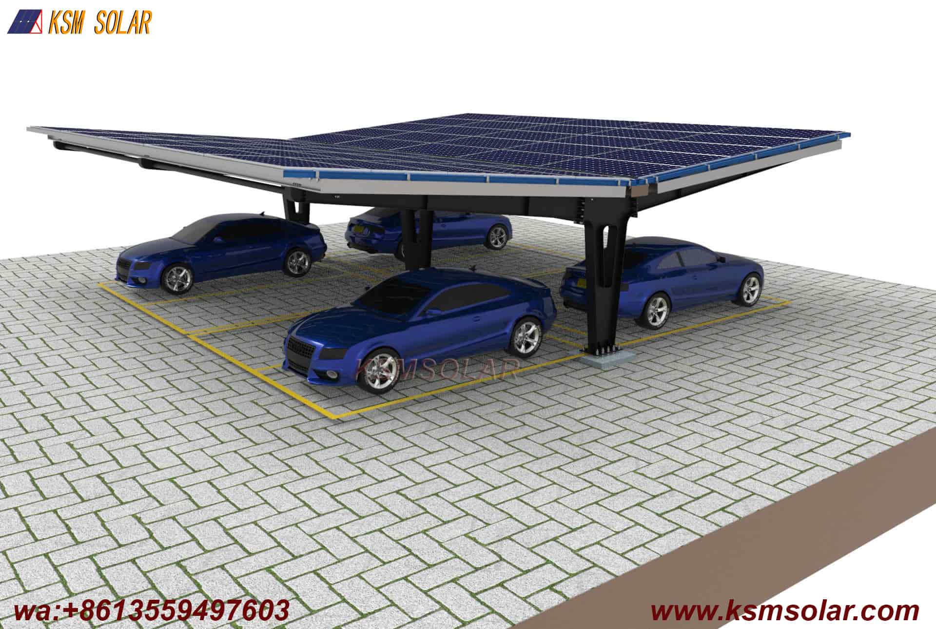 Single-Column Dual-Slope Reinforced PV Carport