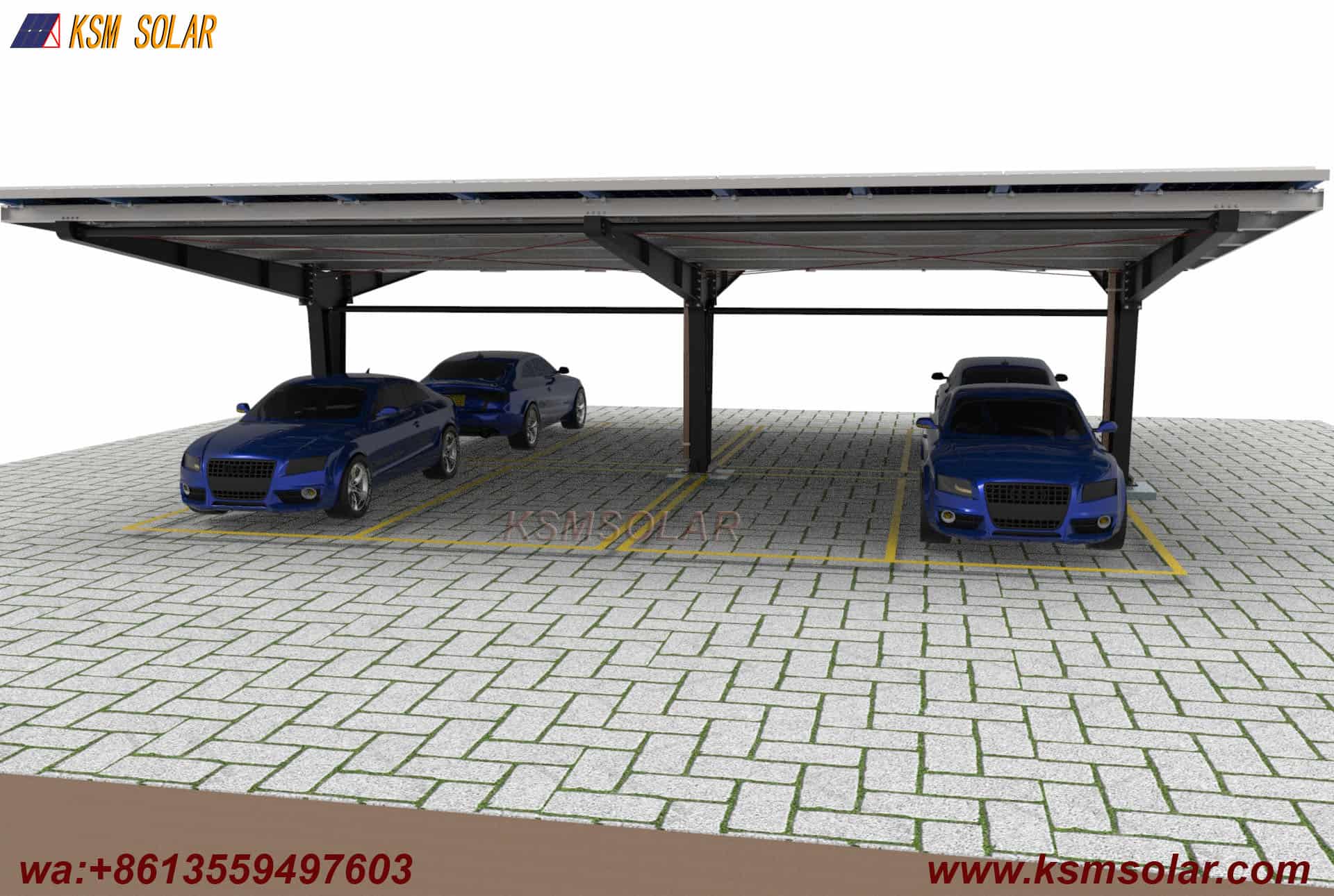Single-Column Dual-Slope Reinforced PV Carport
