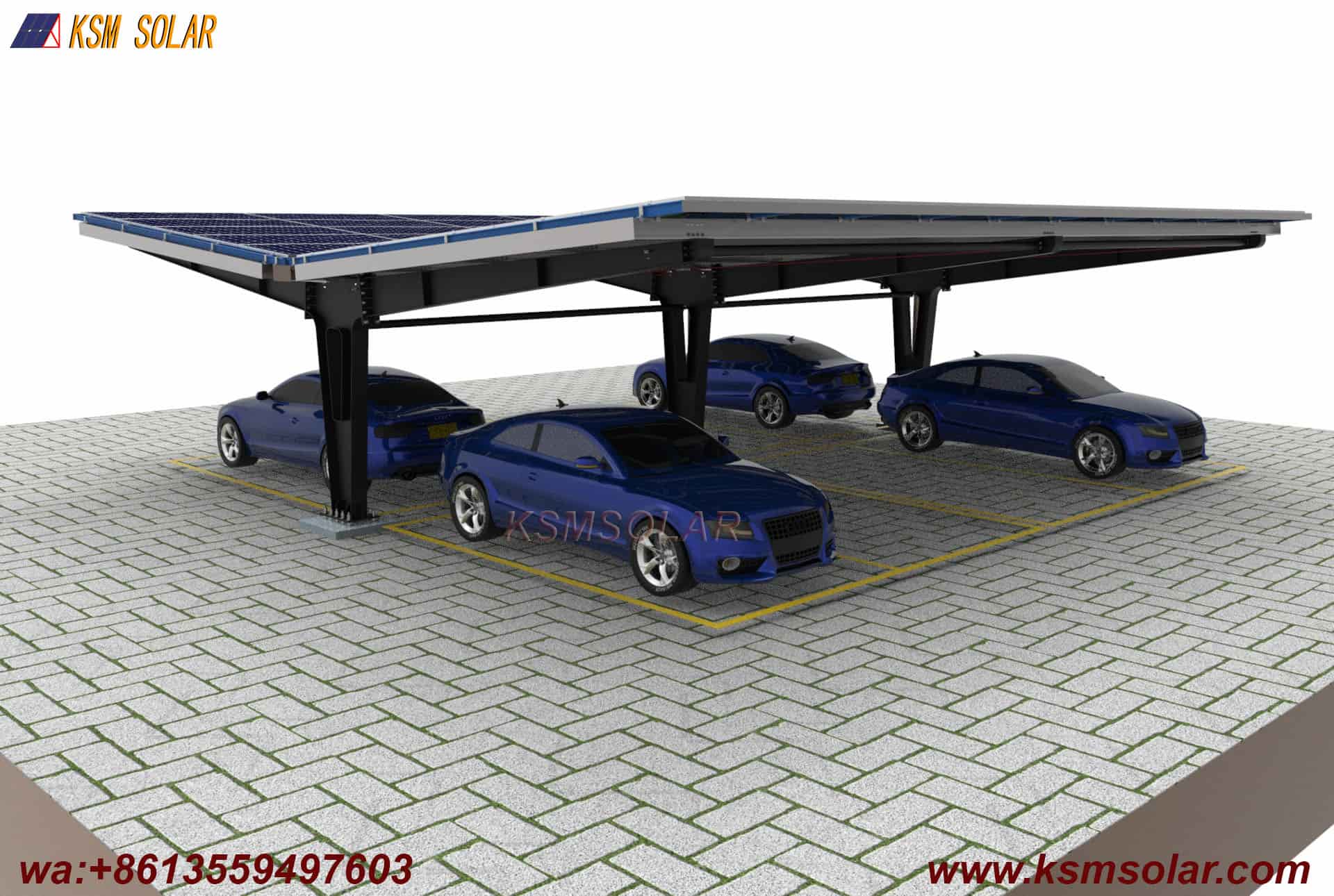 Single-Column Dual-Slope Reinforced PV Carport
