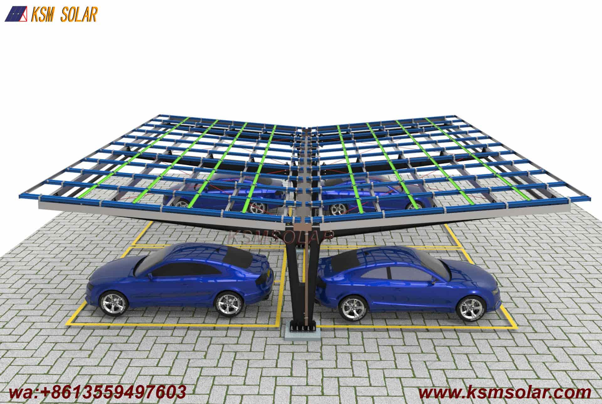 Single-Column Dual-Slope Reinforced PV Carport