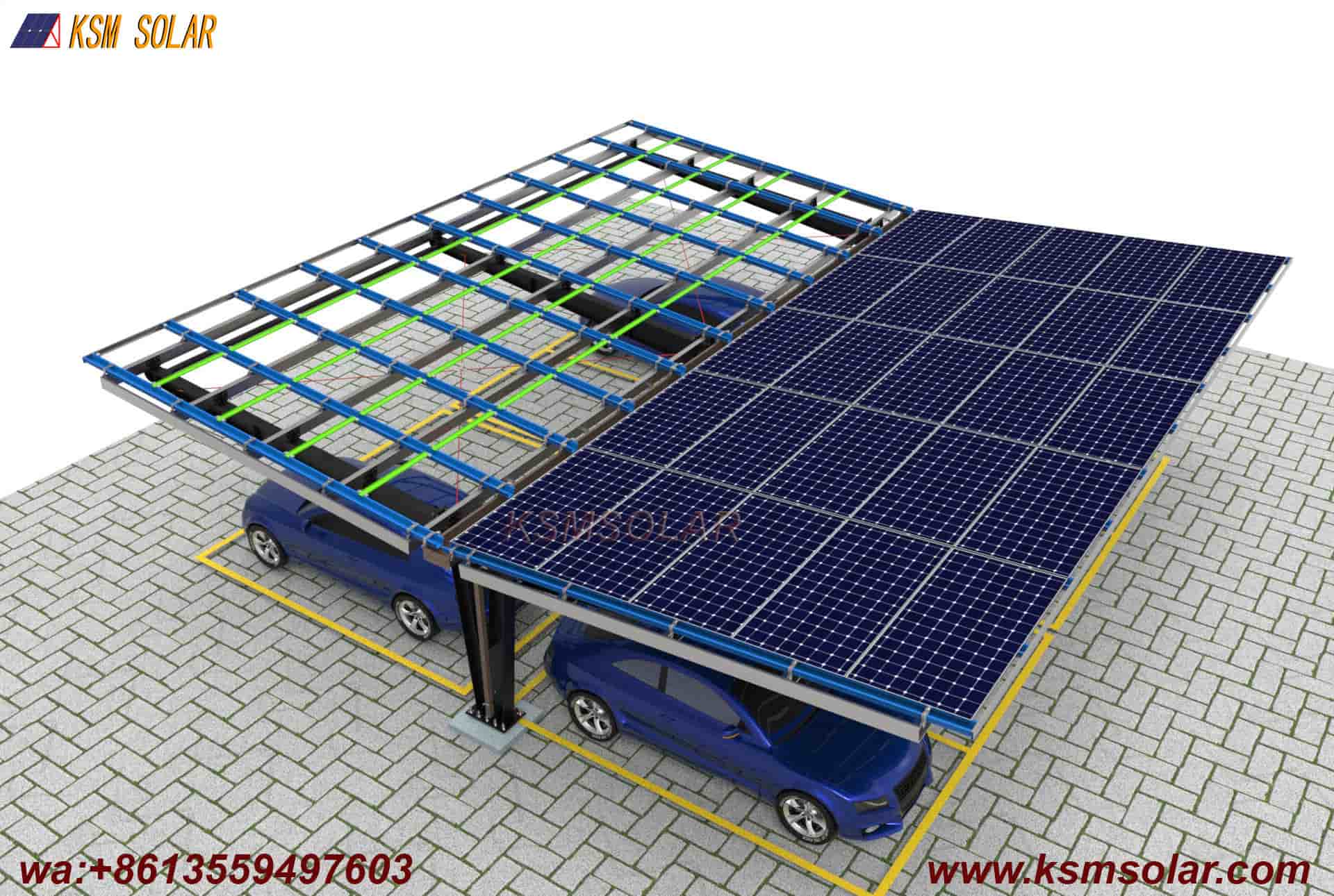 Single-Column Dual-Slope Reinforced PV Carport