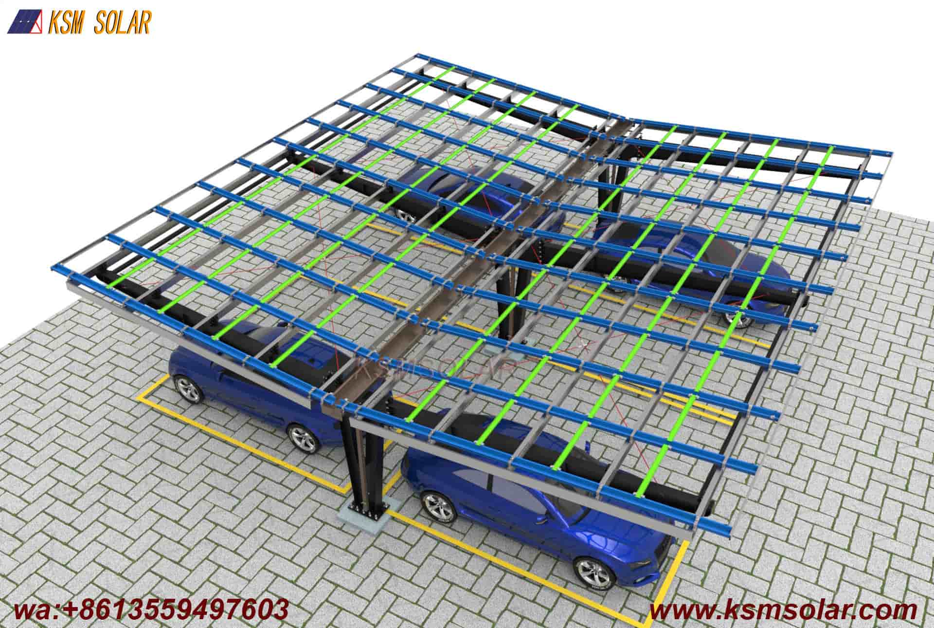 Single-Column Dual-Slope Reinforced PV Carport