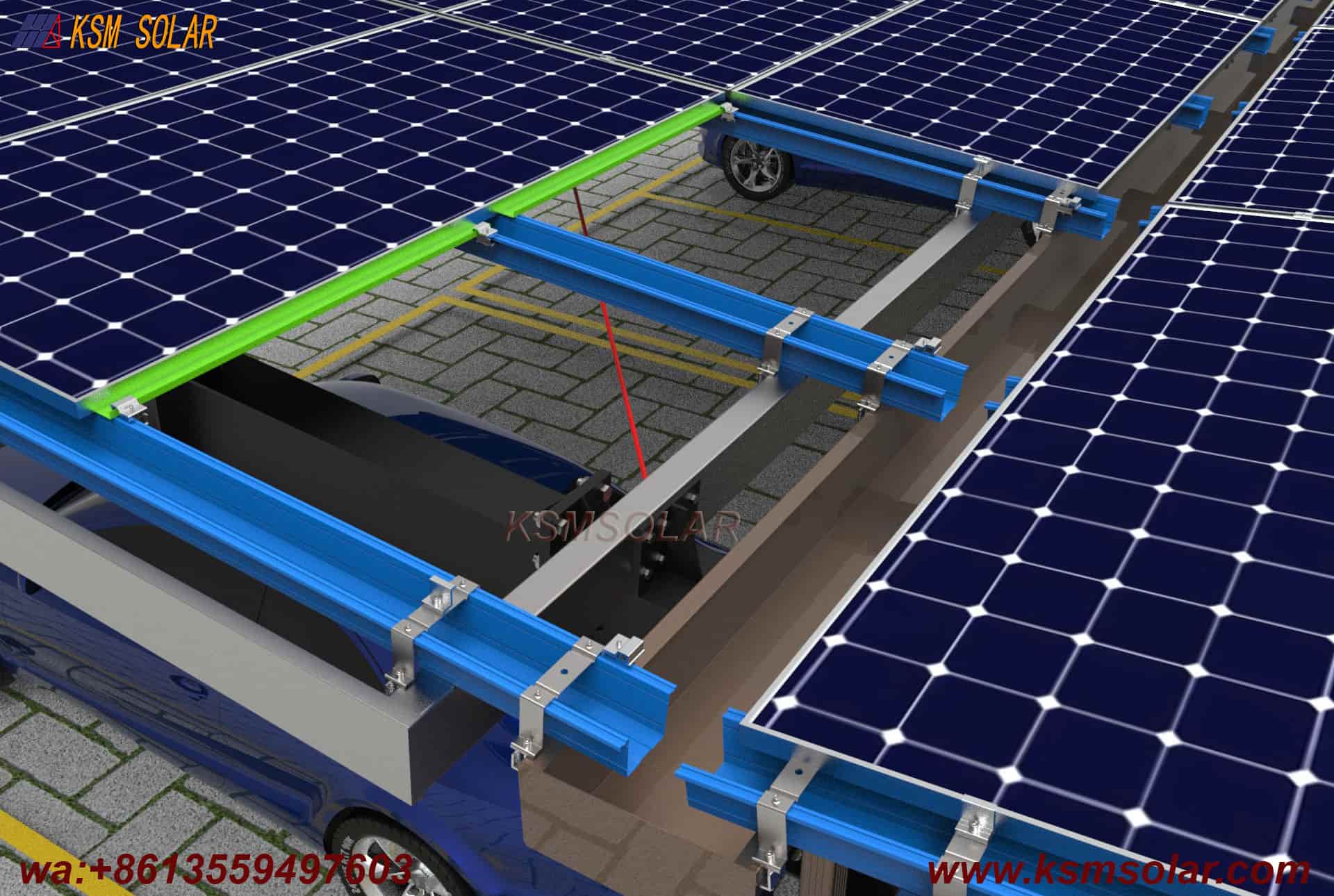 Single-Column Dual-Slope Reinforced PV Carport
