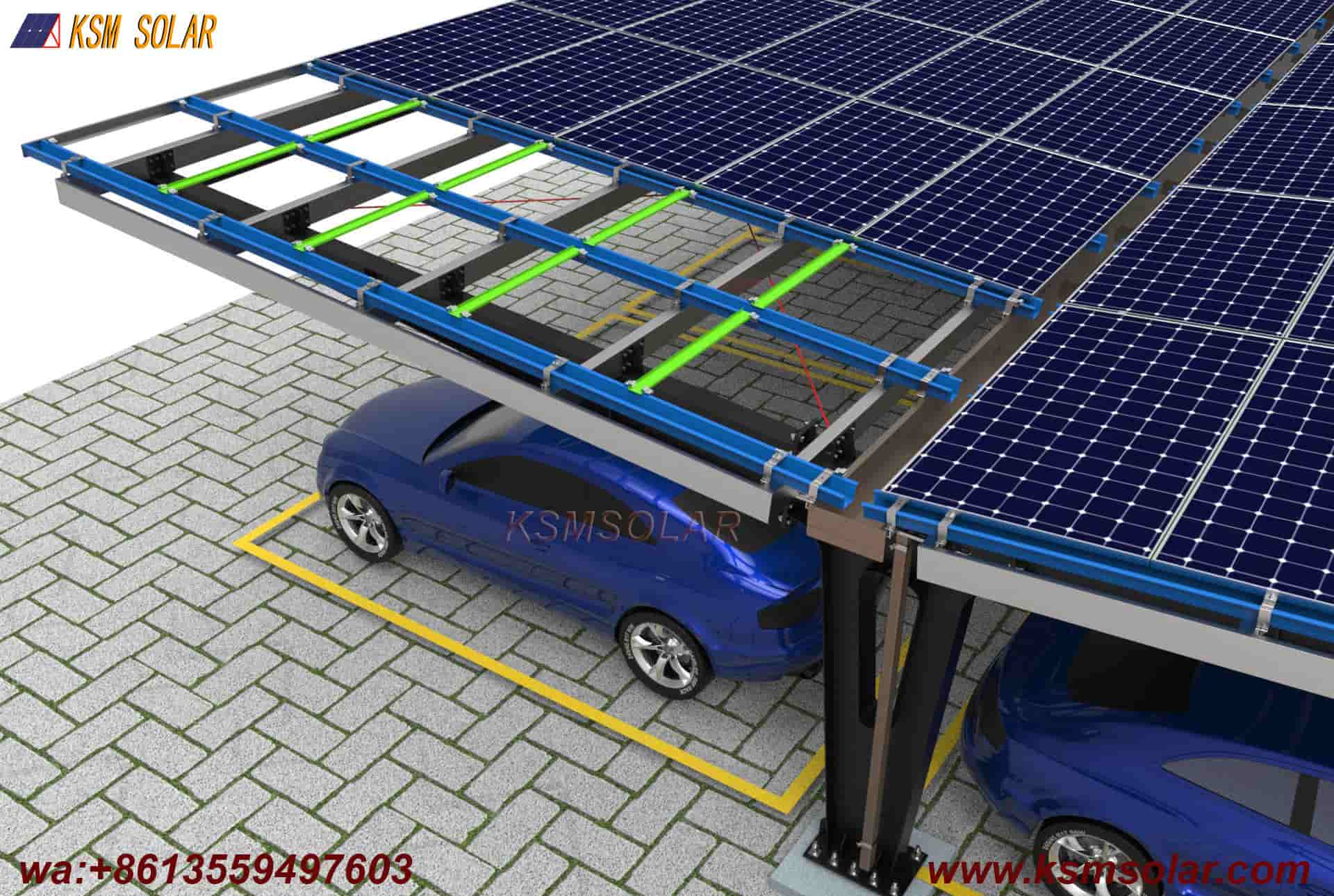 Single-Column Dual-Slope Reinforced PV Carport