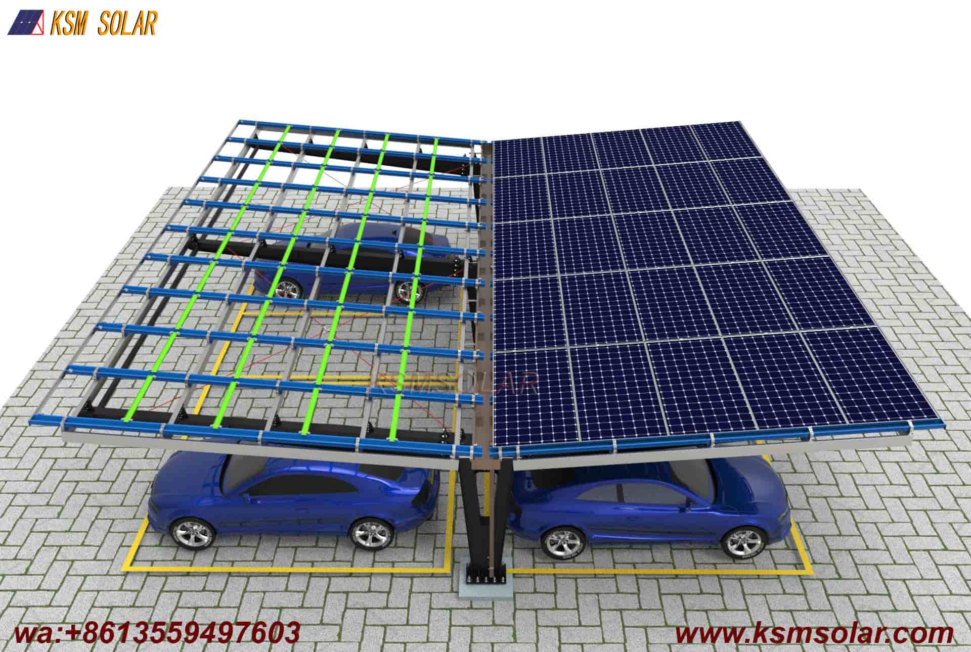Single-Column Dual-Slope Reinforced PV Carport