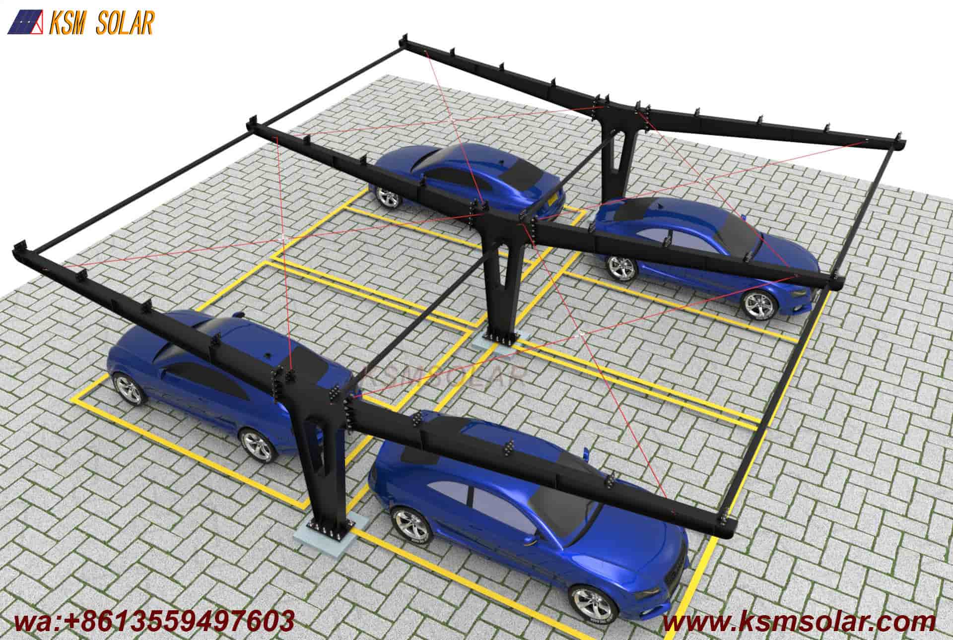 Single-Column Dual-Slope Reinforced PV Carport