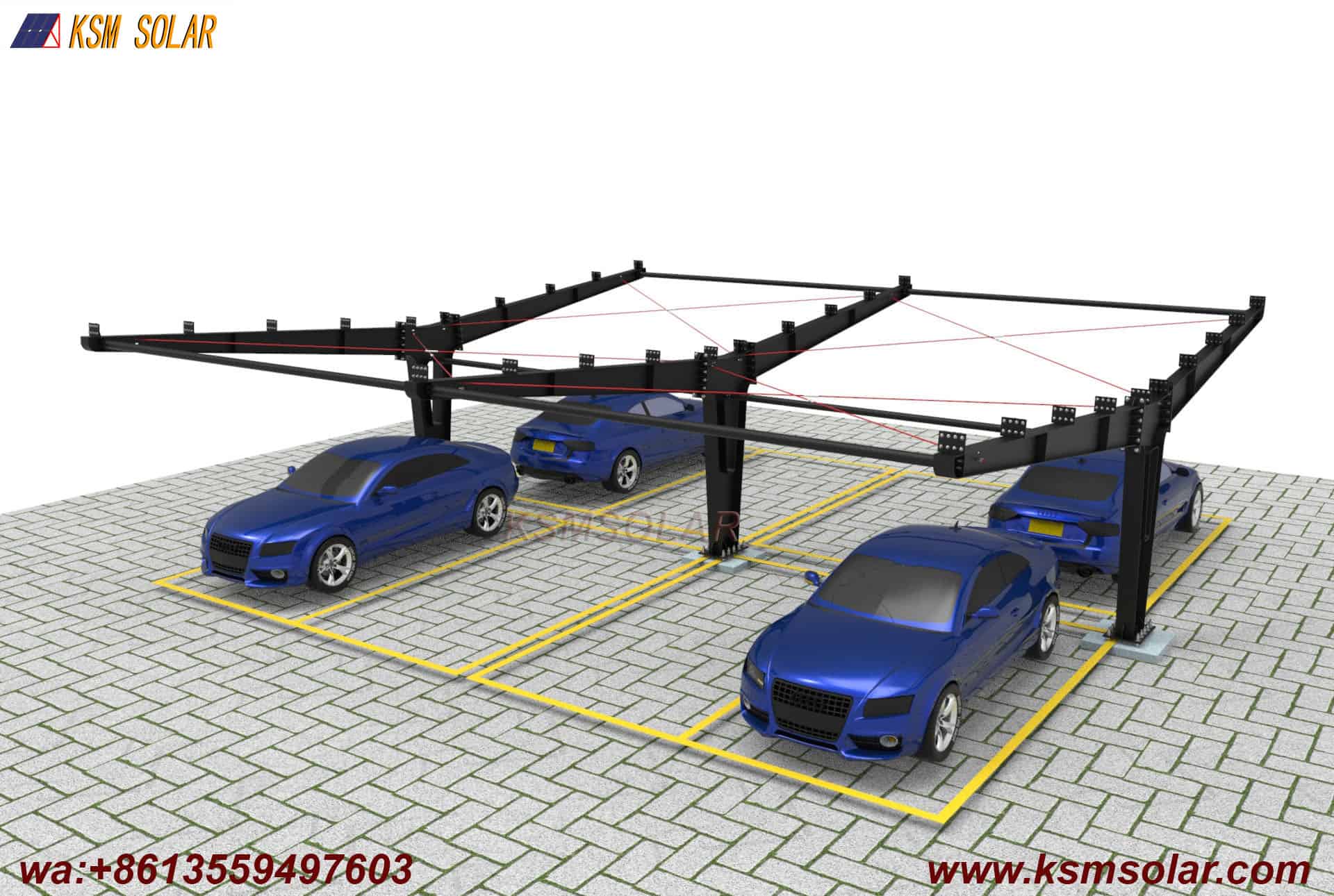 Single-Column Dual-Slope Reinforced PV Carport