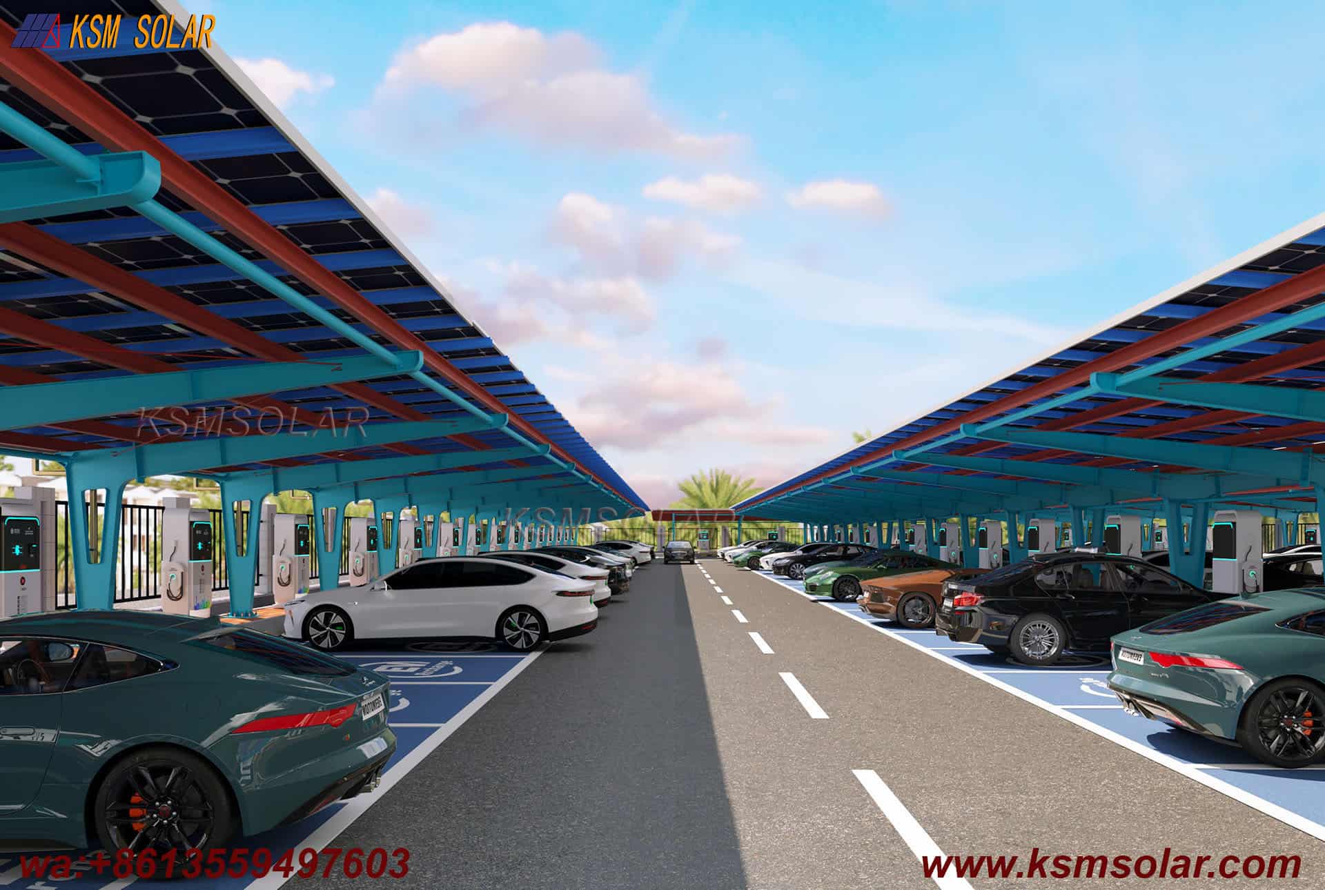 Single-Column Dual-Slope Reinforced PV Carport
