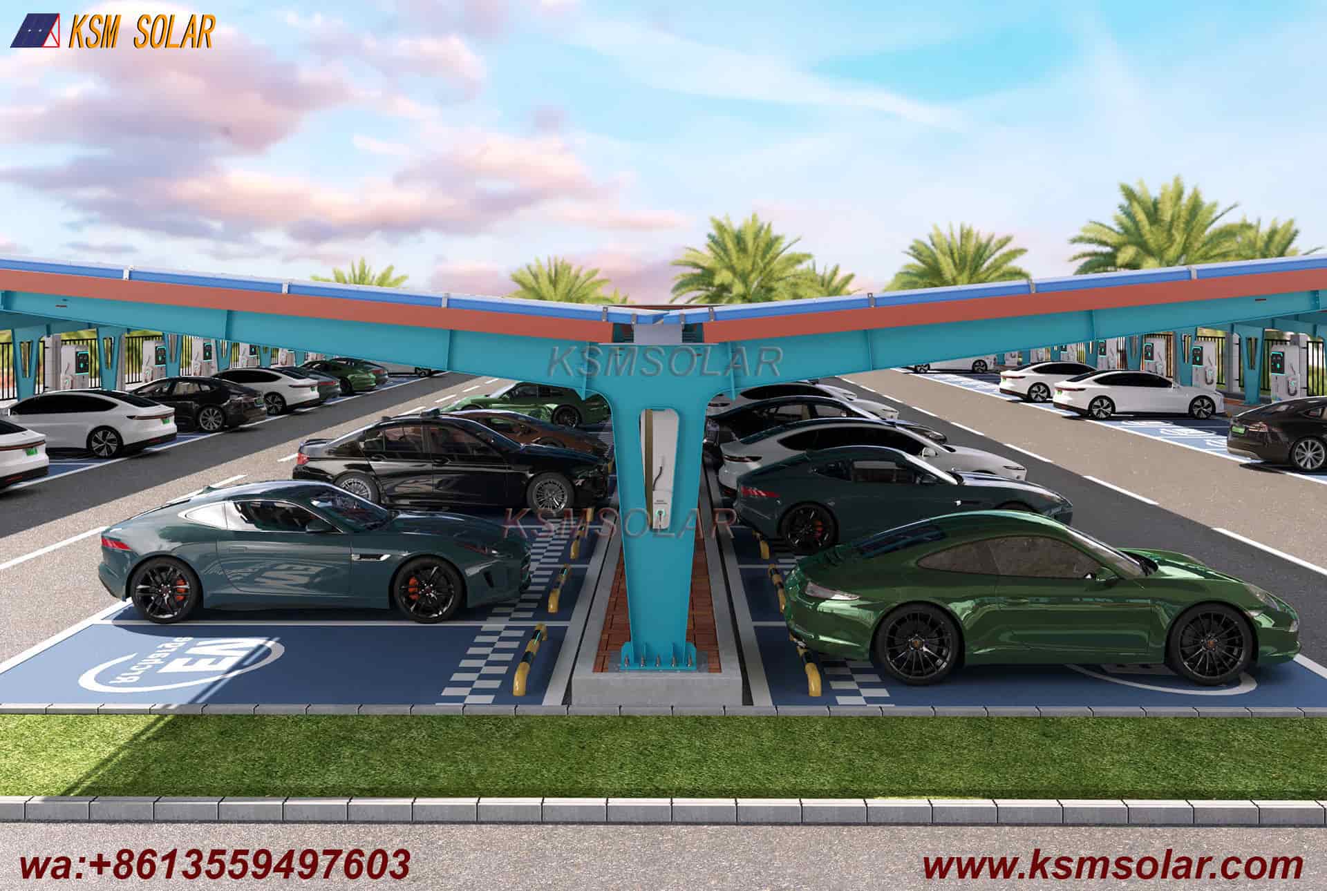 Single-Column Dual-Slope Reinforced PV Carport