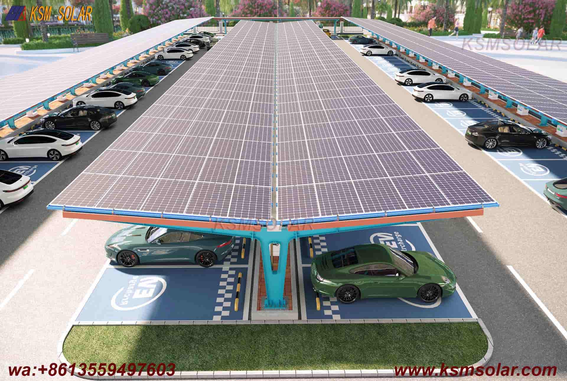 Single-Column Dual-Slope Reinforced PV Carport