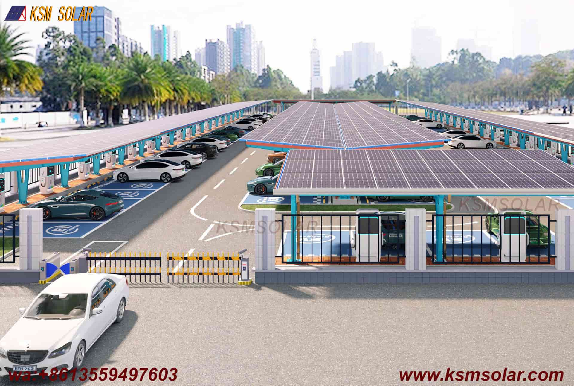 Single-Column Dual-Slope Reinforced PV Carport