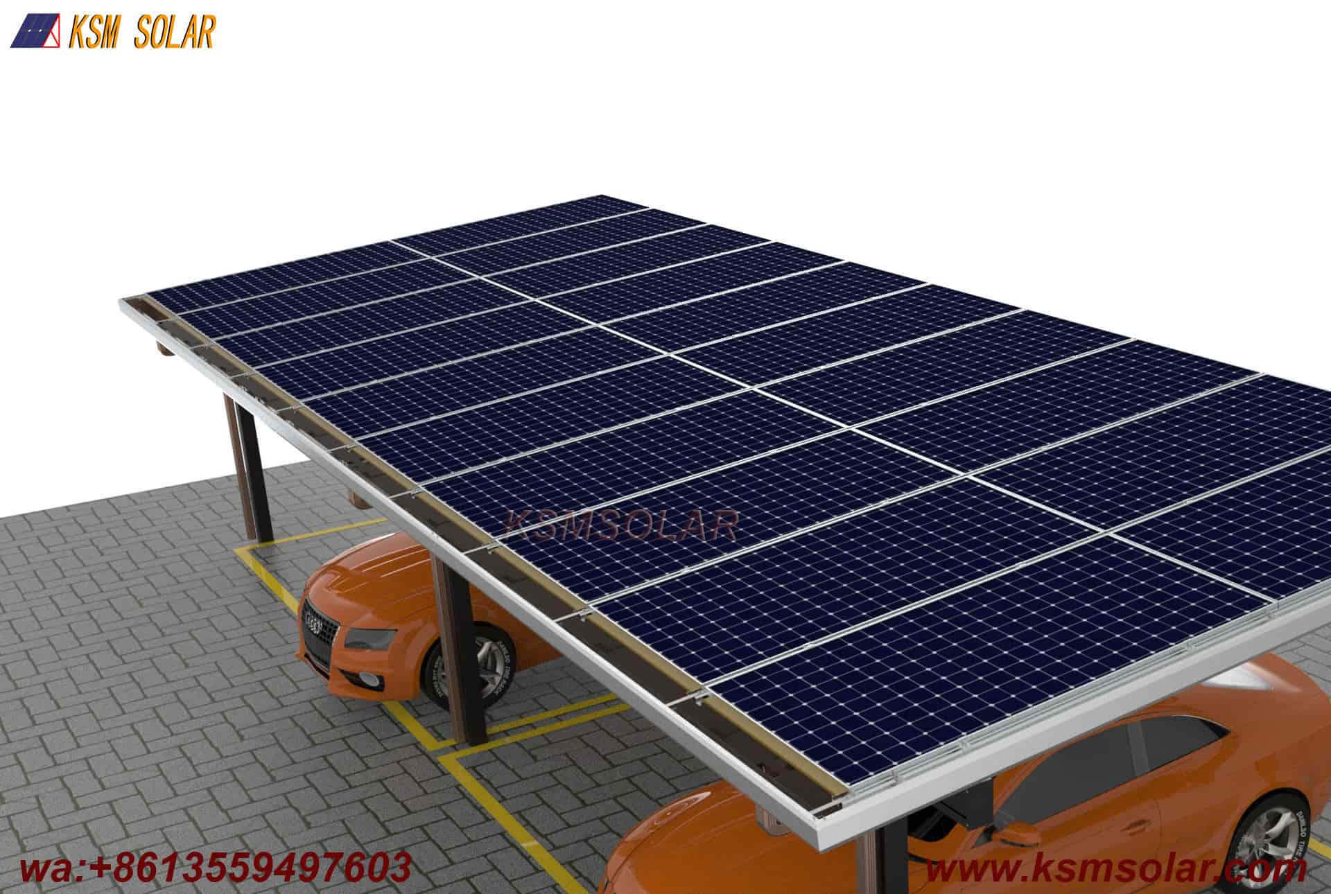 Double-Column Waterproof Aluminum Solar Carport