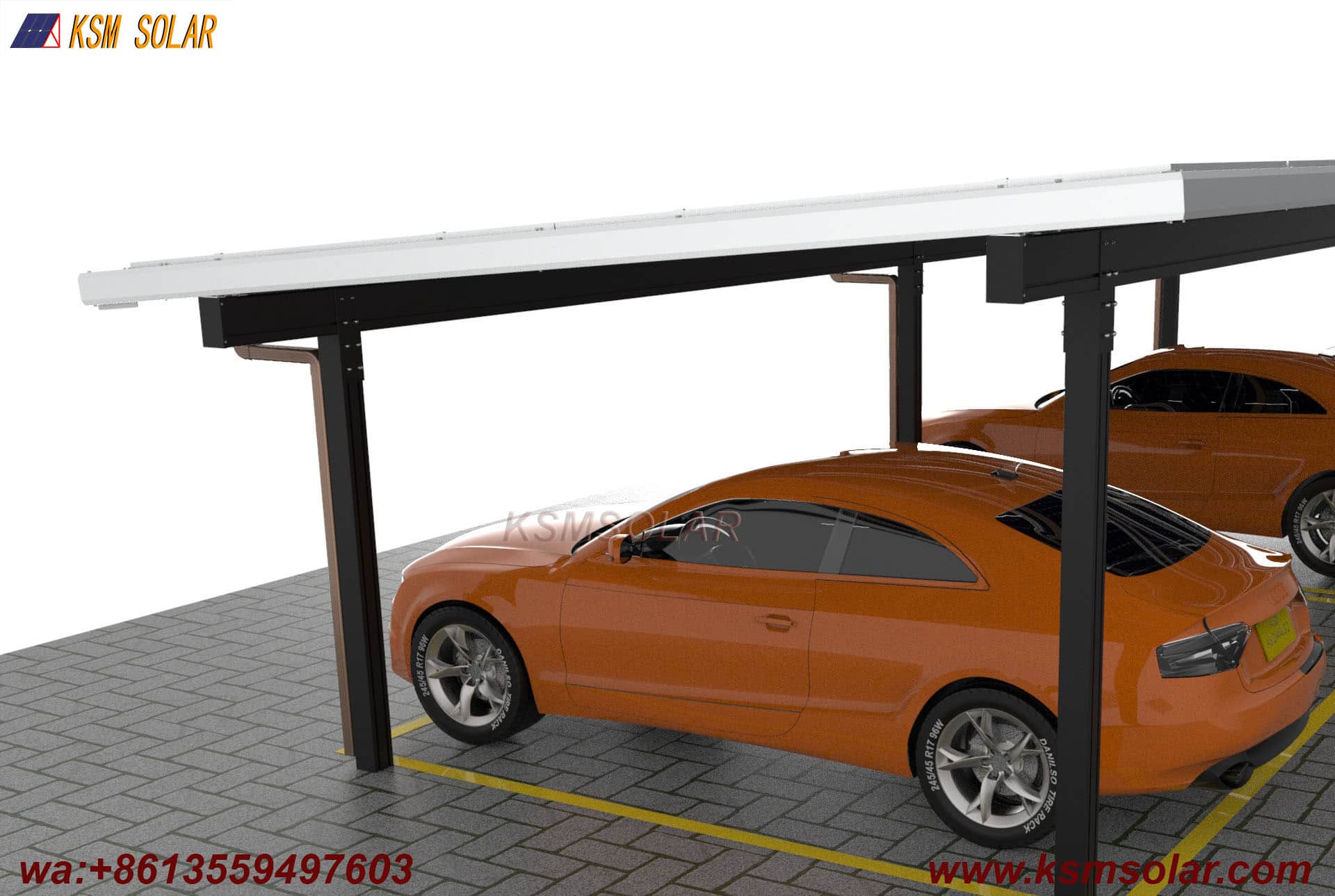 Double-Column Waterproof Aluminum Solar Carport