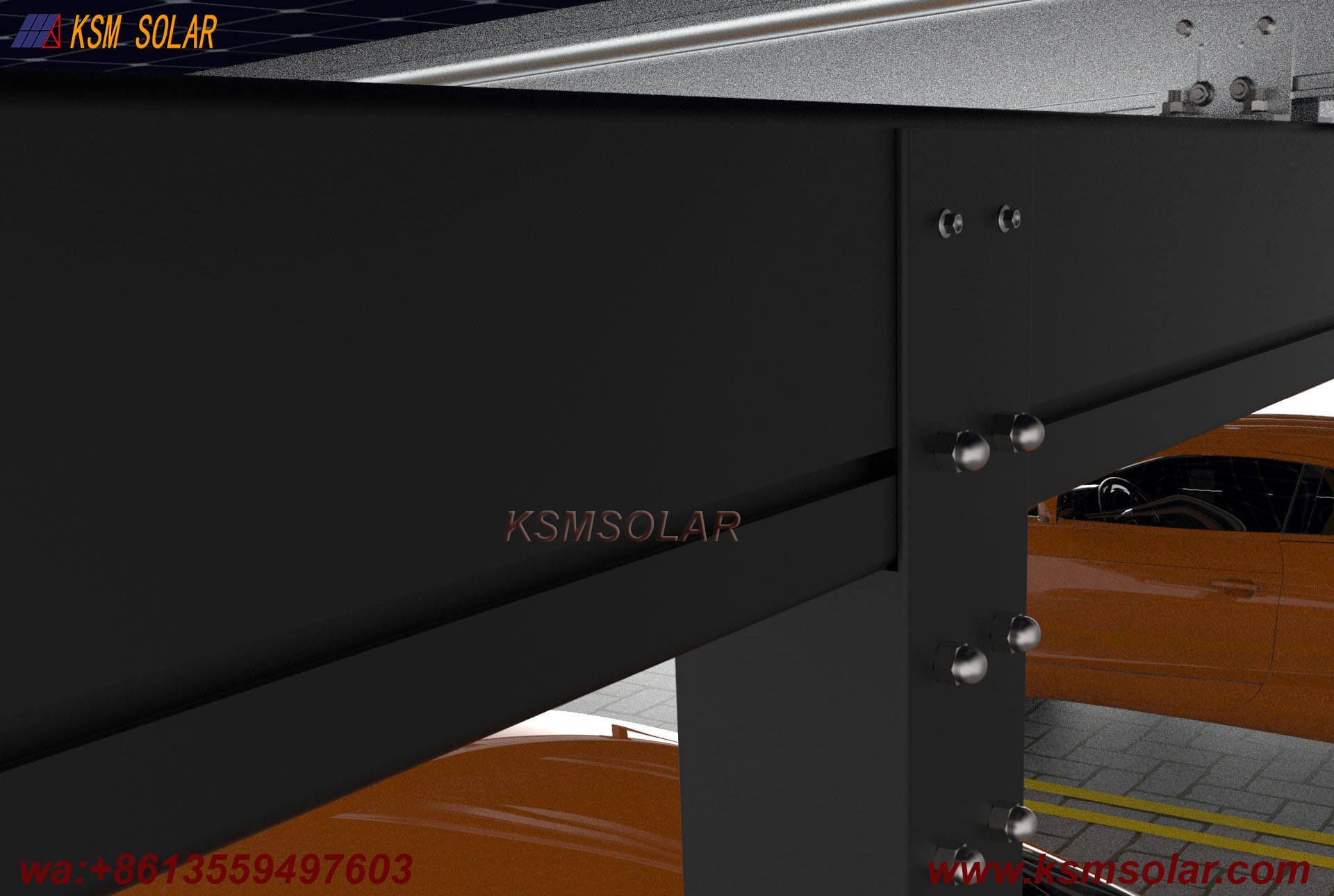 Double-Column Waterproof Aluminum Solar Carport