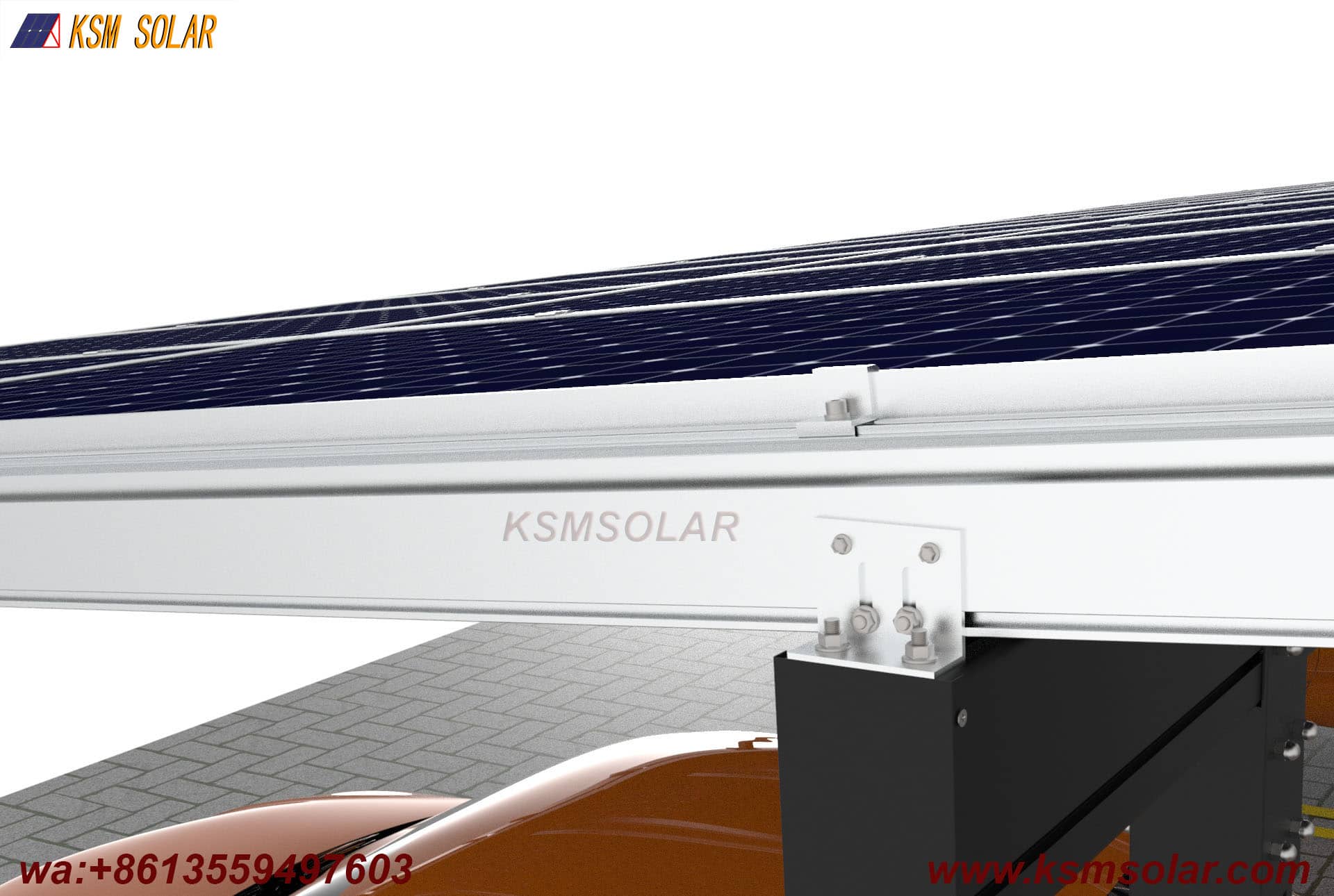 Double-Column Waterproof Aluminum Solar Carport
