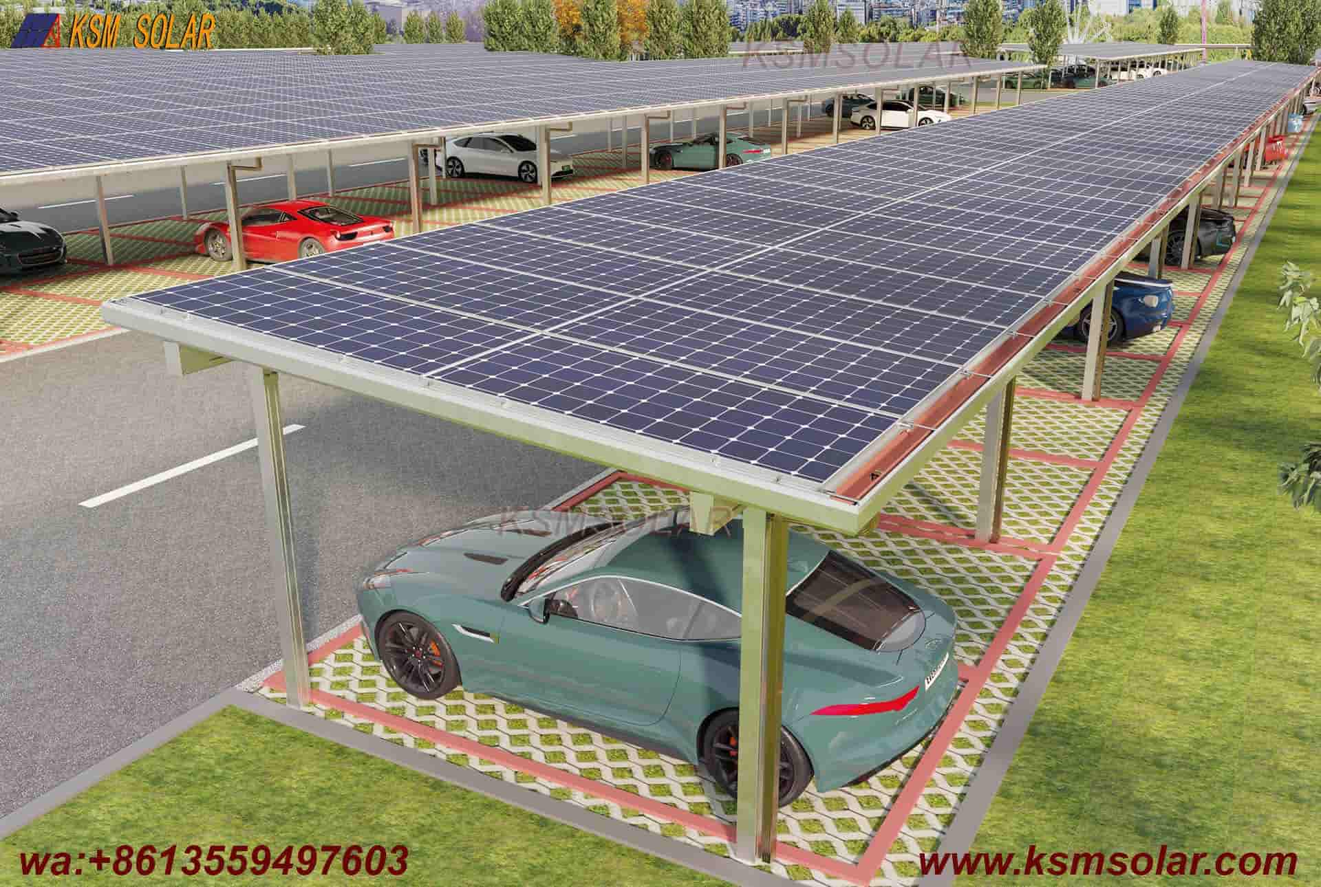 Double-Column Waterproof Aluminum Solar Carport