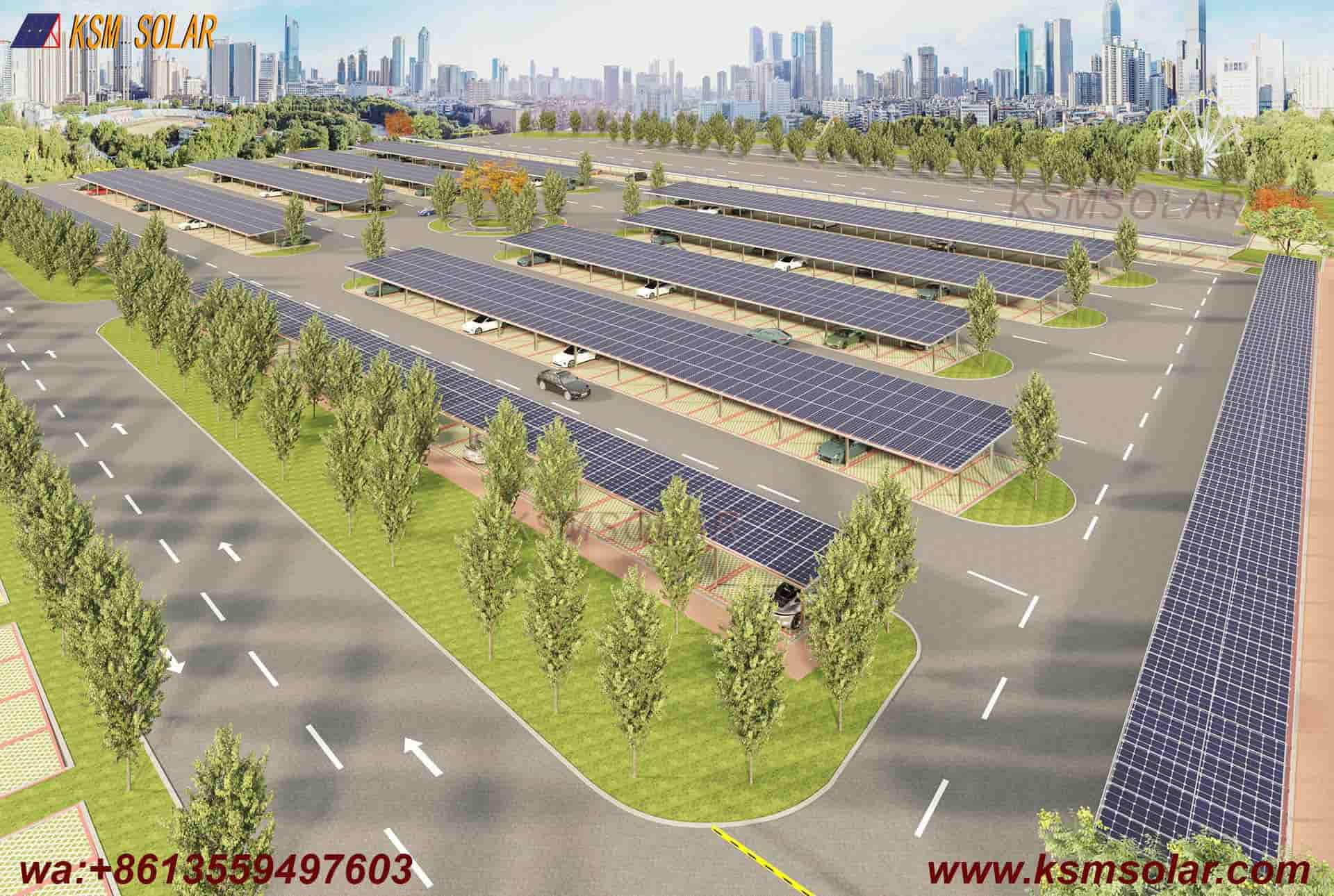 Double-Column Waterproof Aluminum Solar Carport