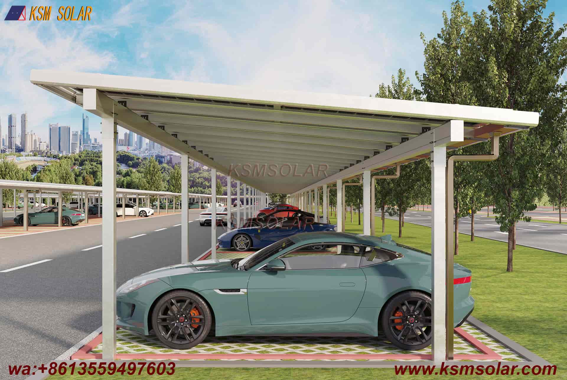 Double-Column Waterproof Aluminum Solar Carport
