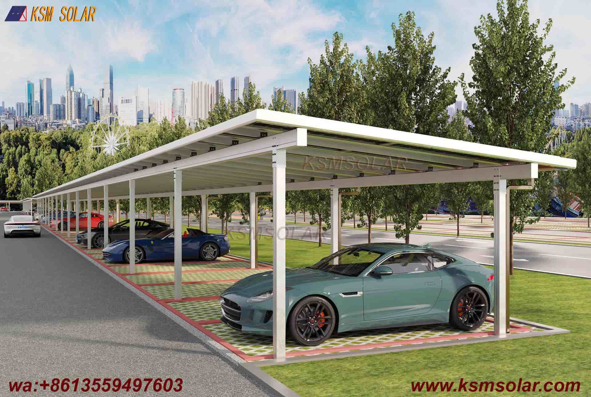 Double-Column Waterproof Aluminum Solar Carport